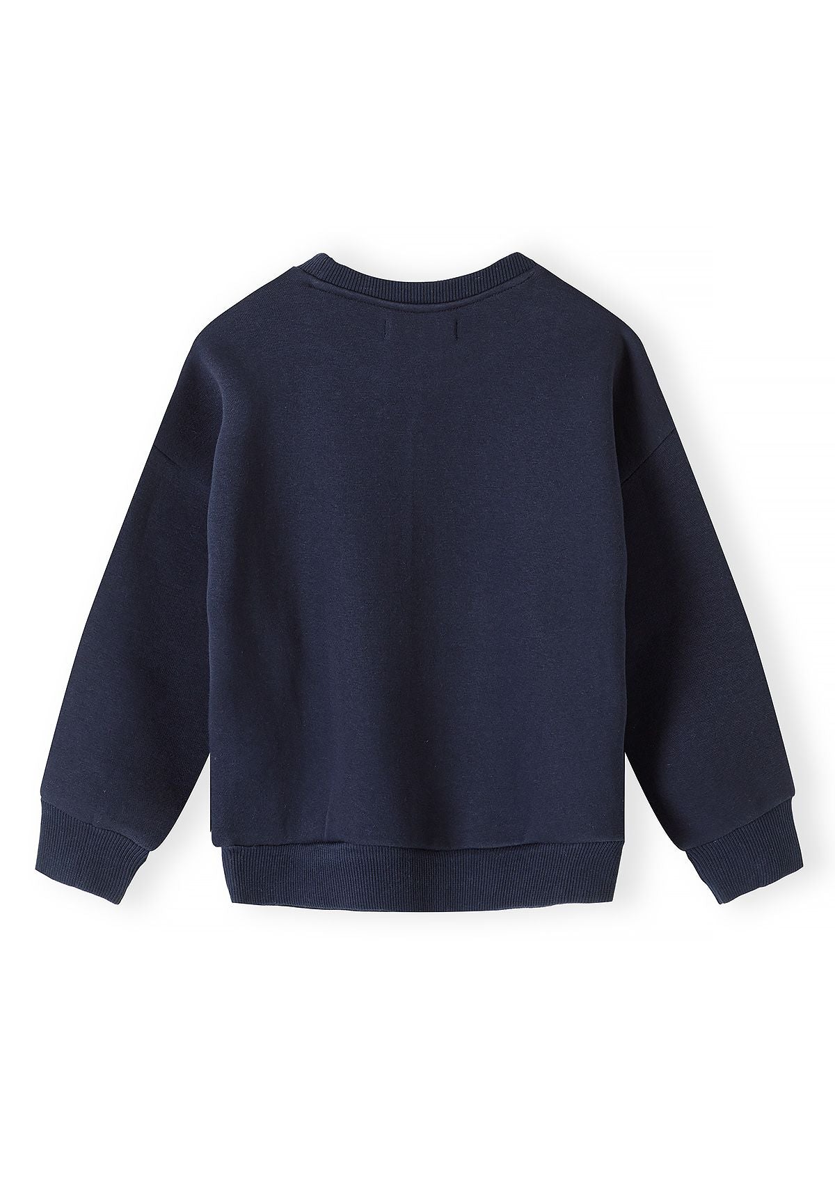 Kindersweatshirts met print in marineblauw en grijs gemêleerd (set van 2), marineblauw sweatshirt, achterkant.