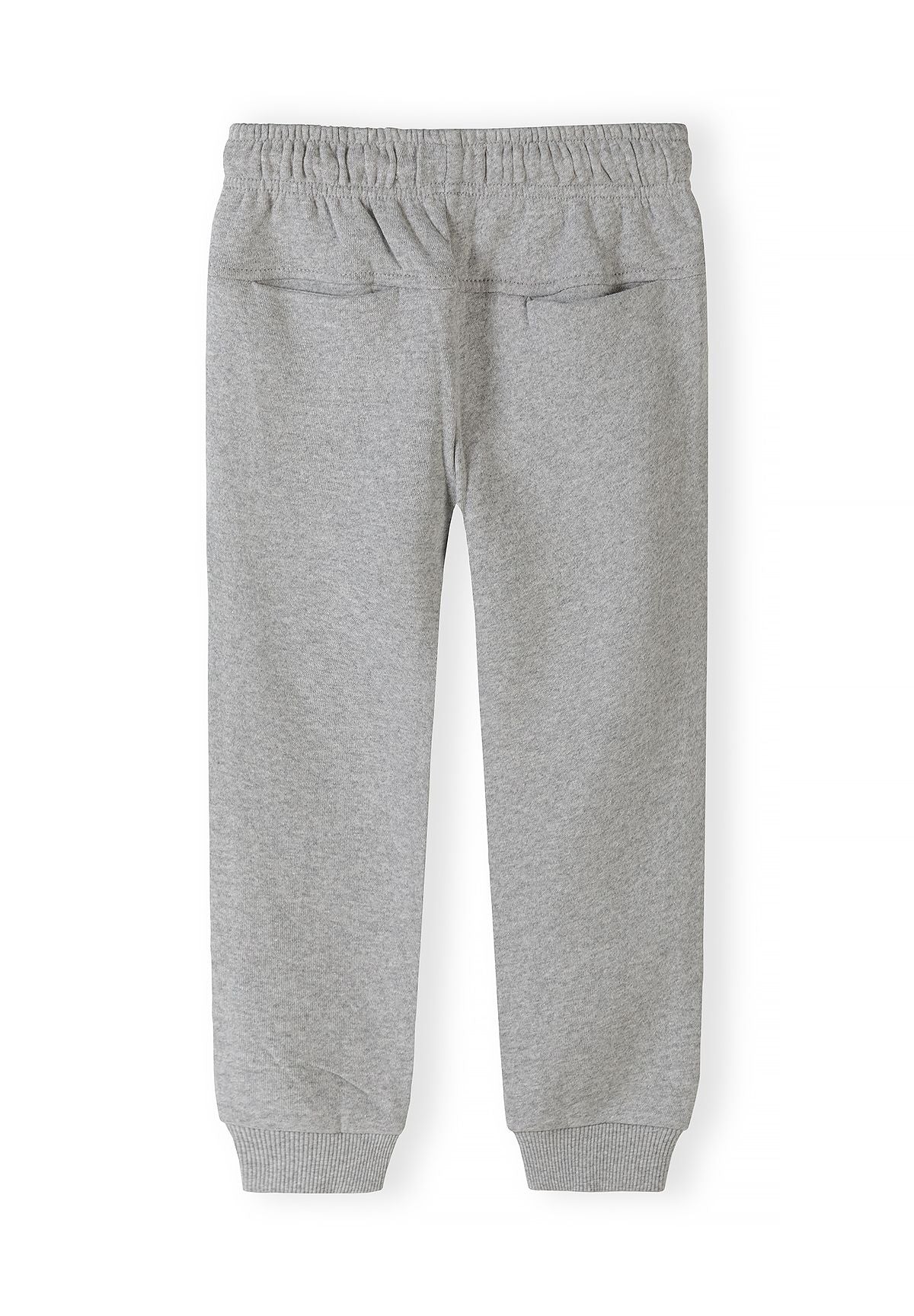 Slim-fit joggingbroek voor jongens in marineblauw en grijs met zakken met rits (set van 2), grijze joggingbroek, achterkant.