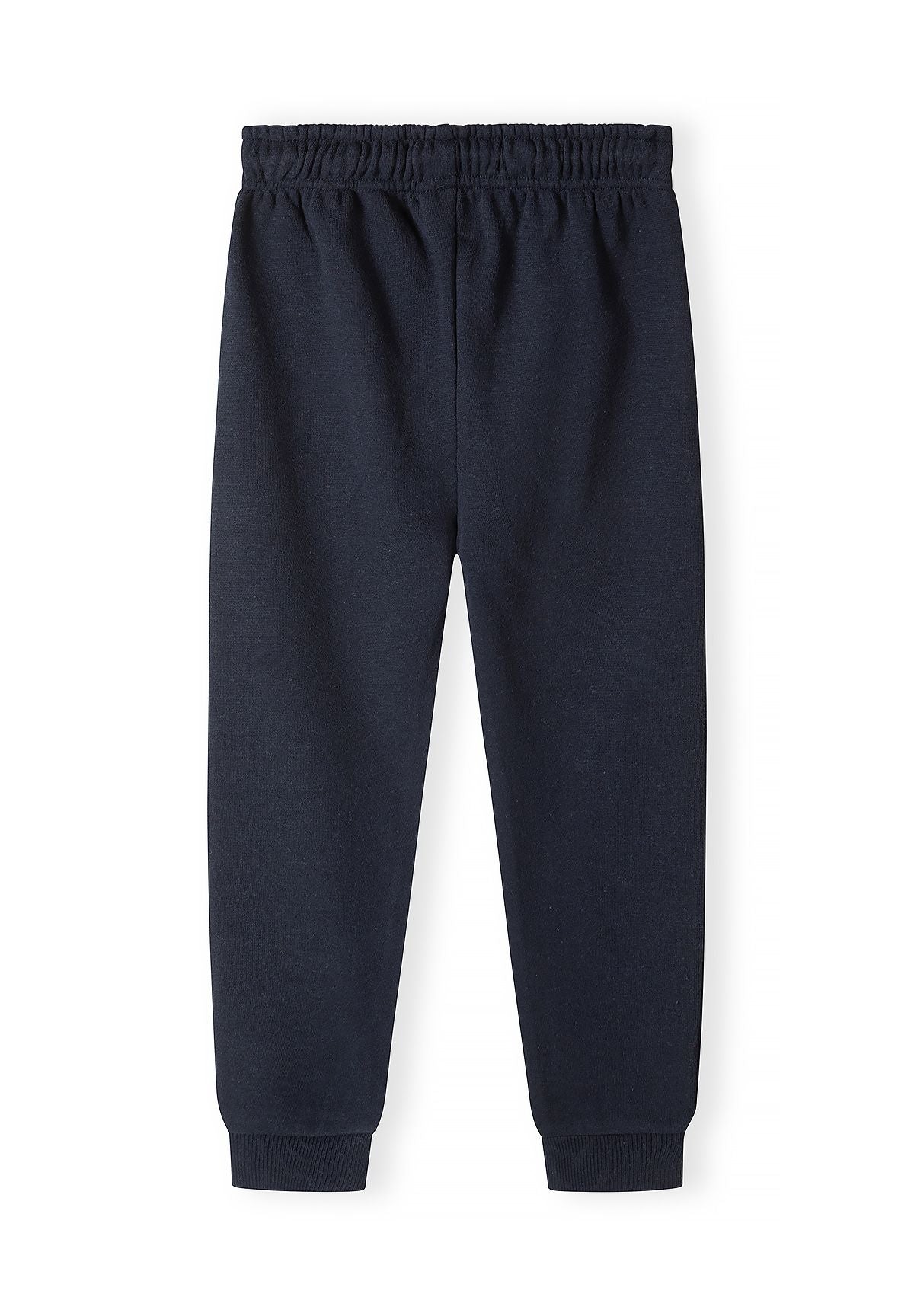 Pantaloni da jogging slim fit da bambino neri, blu navy e grigio chiaro (confezione da 3), pantaloni da jogging blu navy, retro.