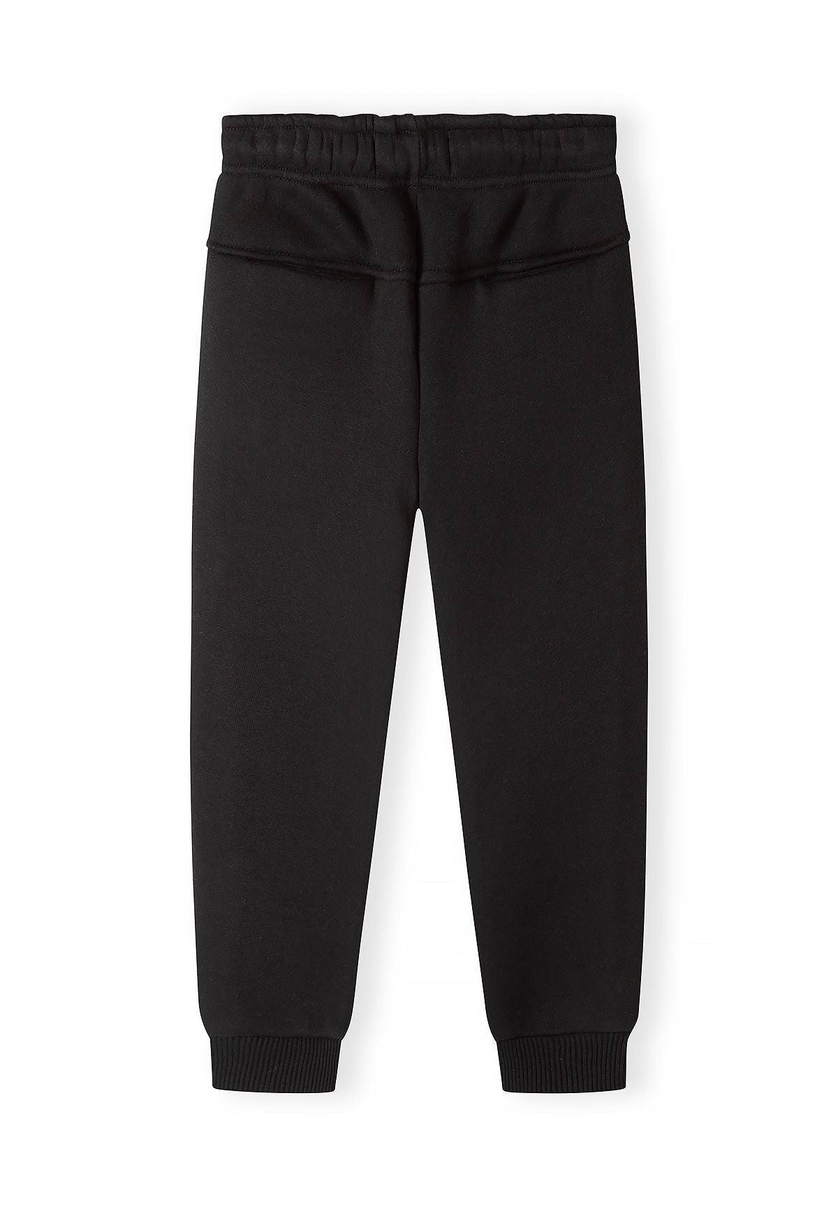 Pantaloni da jogging slim fit da bambino neri e kaki con tasche con cerniera (confezione da 2), pantaloni da jogging neri, retro.