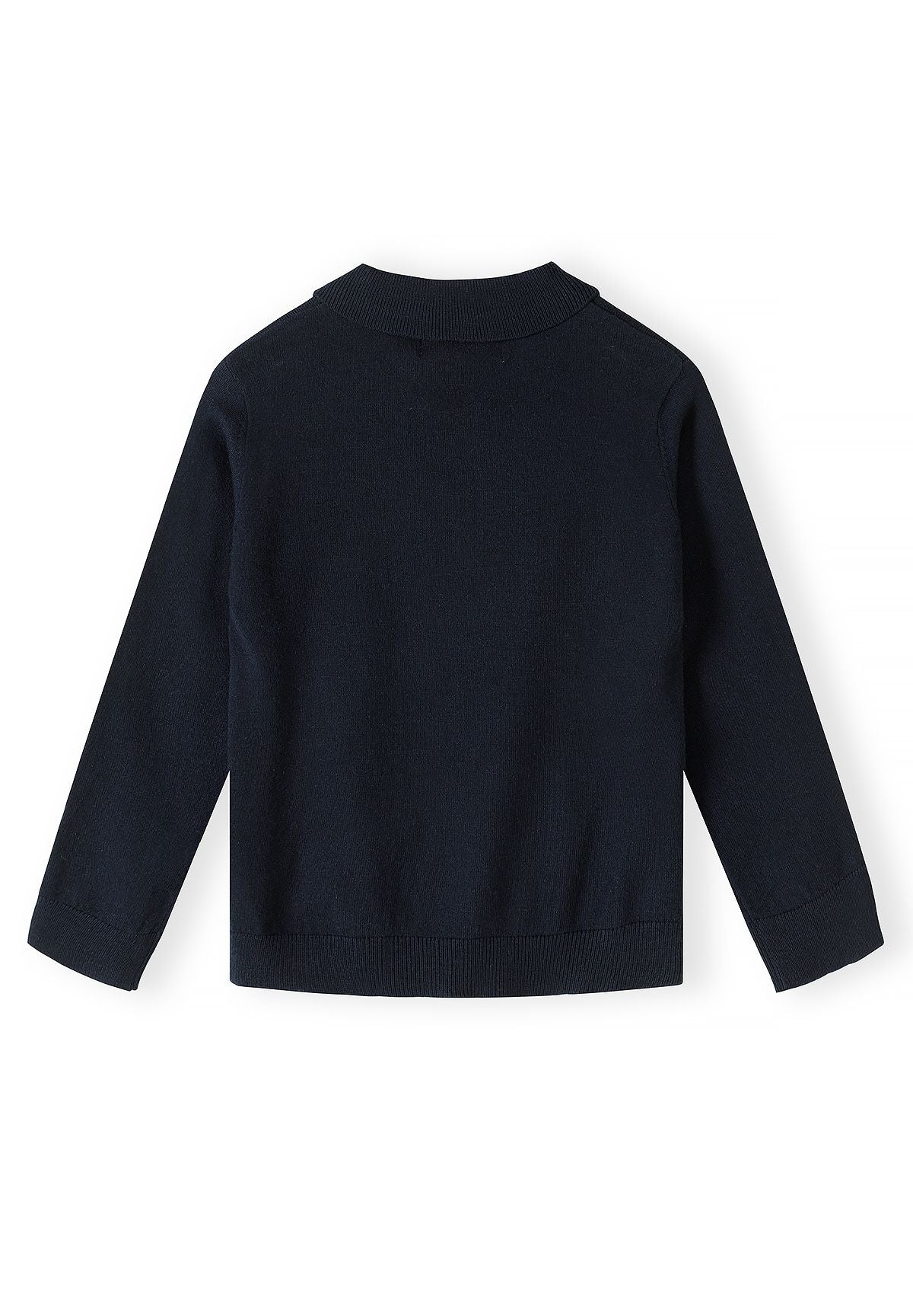 Boys' navy knitted jumper with a ribbed polo collar – Minoti 33KNIT261, 2