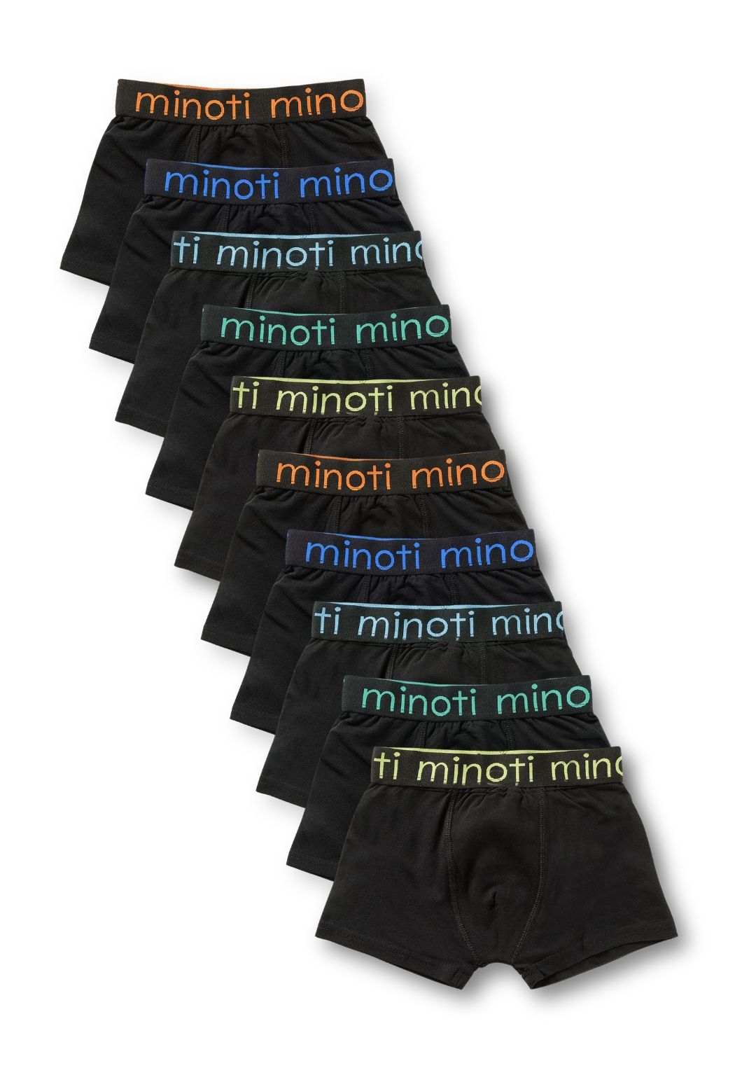 Zwarte boxershorts voor jongens (10-pack), alle tien paar.