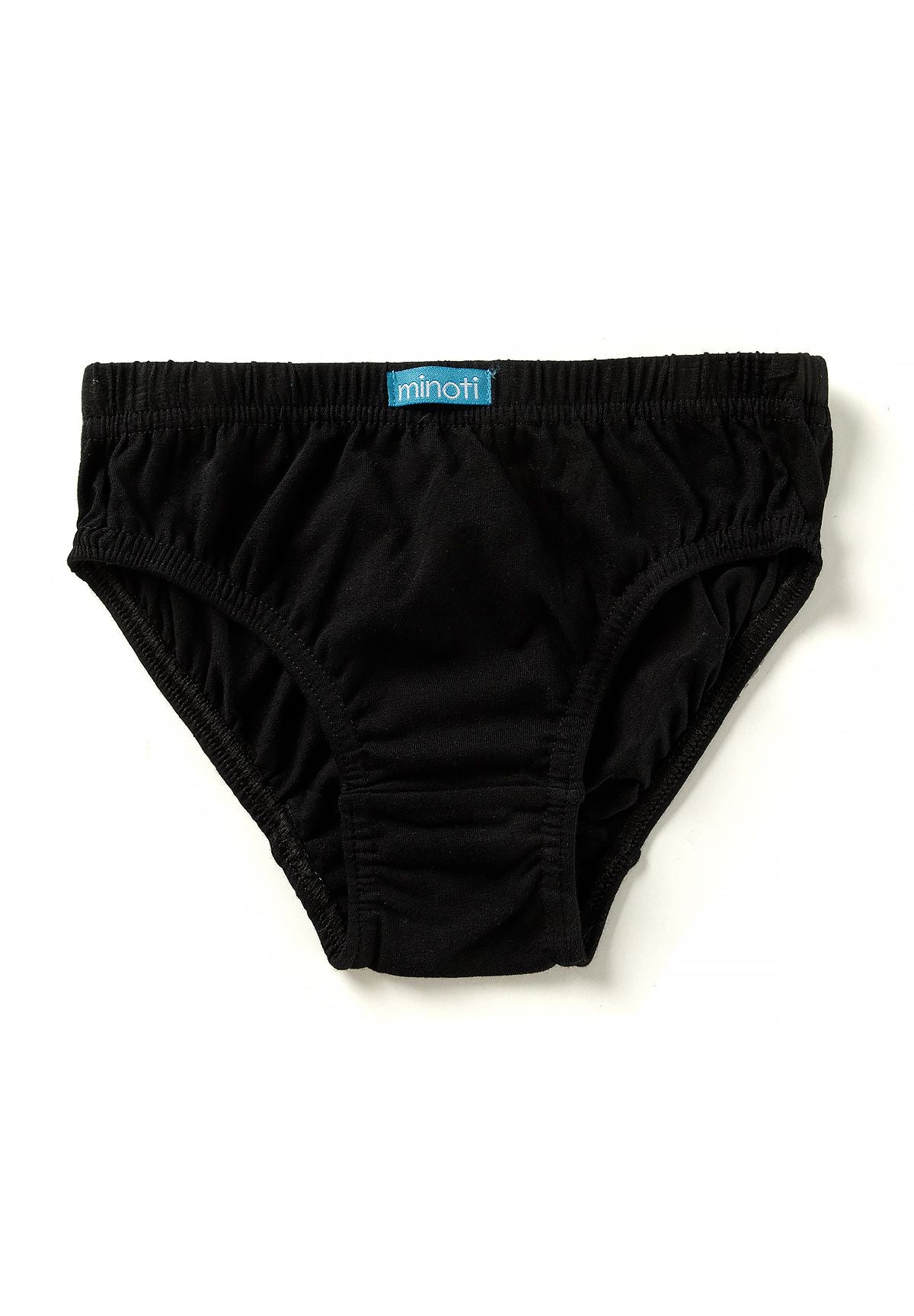 Slips pour garçons à imprimé football bleu, noir et blanc (lot de 7), paire noire, vue de face.