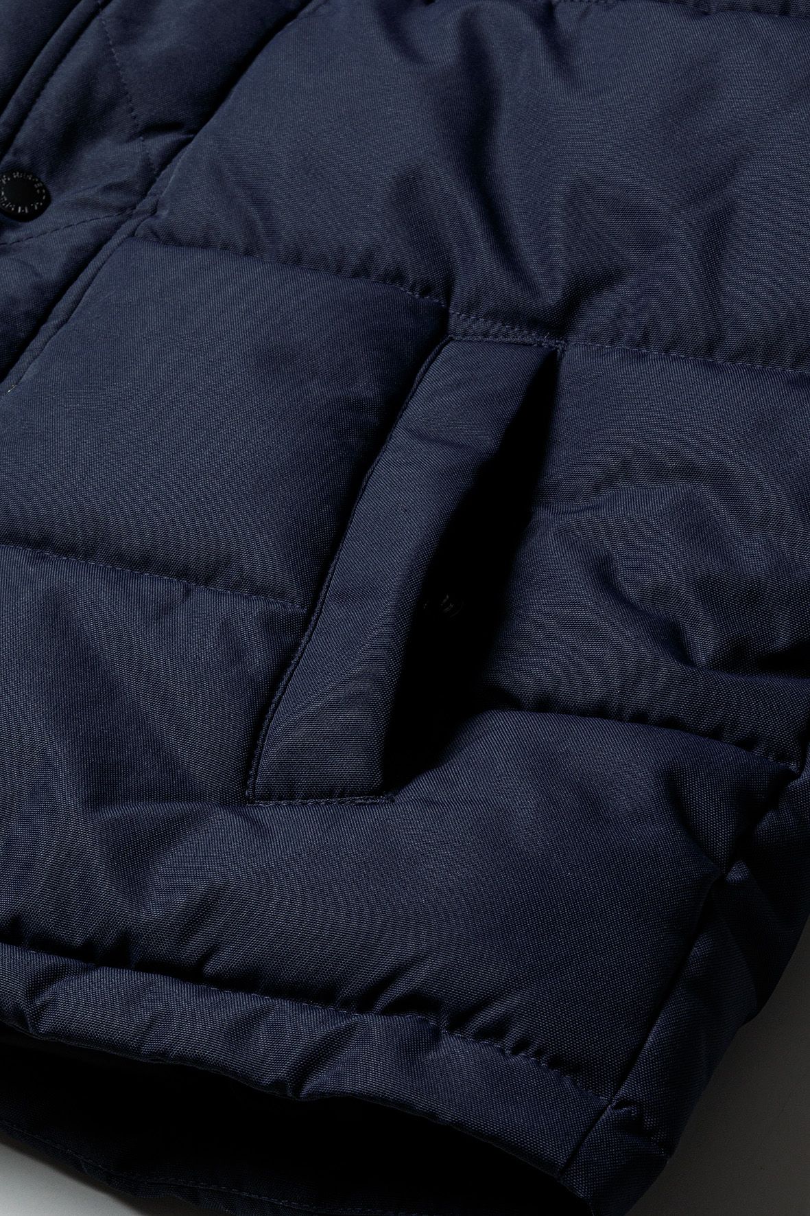 Quilted Puffer Jacket, Faux Fur Hood, Navy - 4