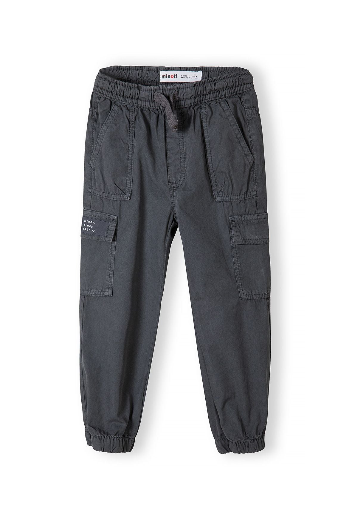 Pull-On Cargo Trousers, Black, Elasticated Waist - 2