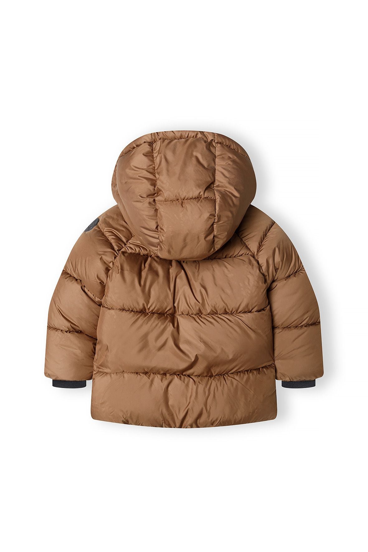 Quilted Puffer Jacket, Hooded, Brown - 3