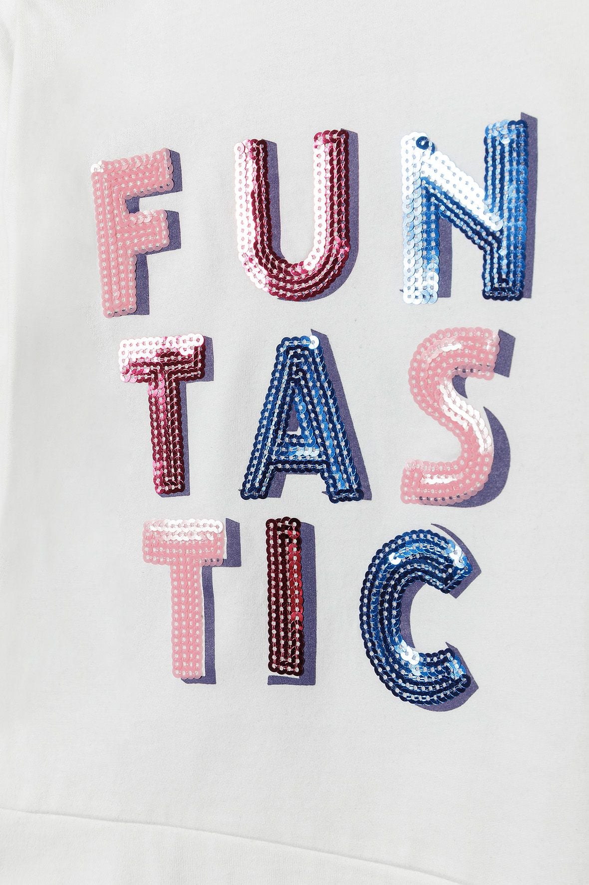 Long Sleeve T-Shirt, Sequin Funtastic, Cream - 4