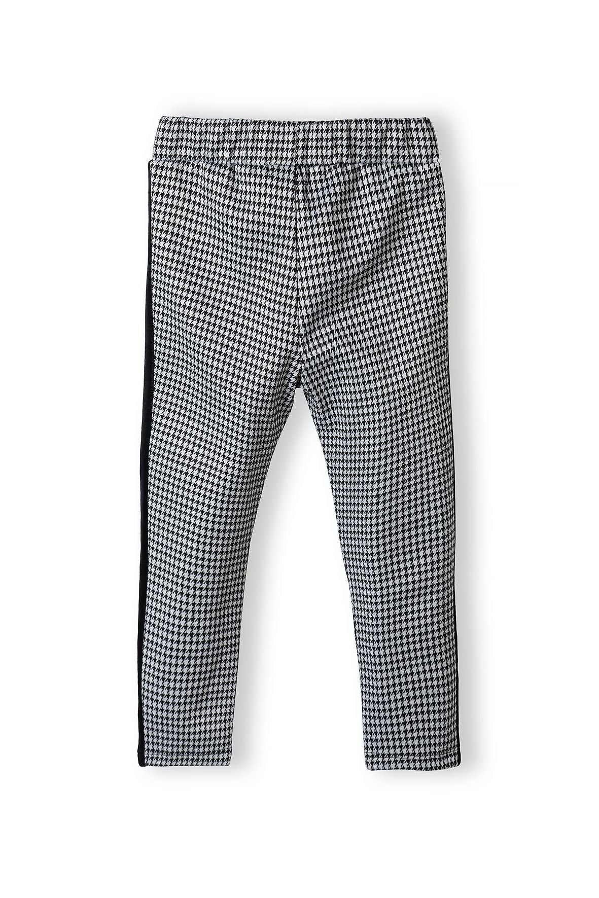 Leggings Dogtooth Pattern, Black White Side Panel - 3