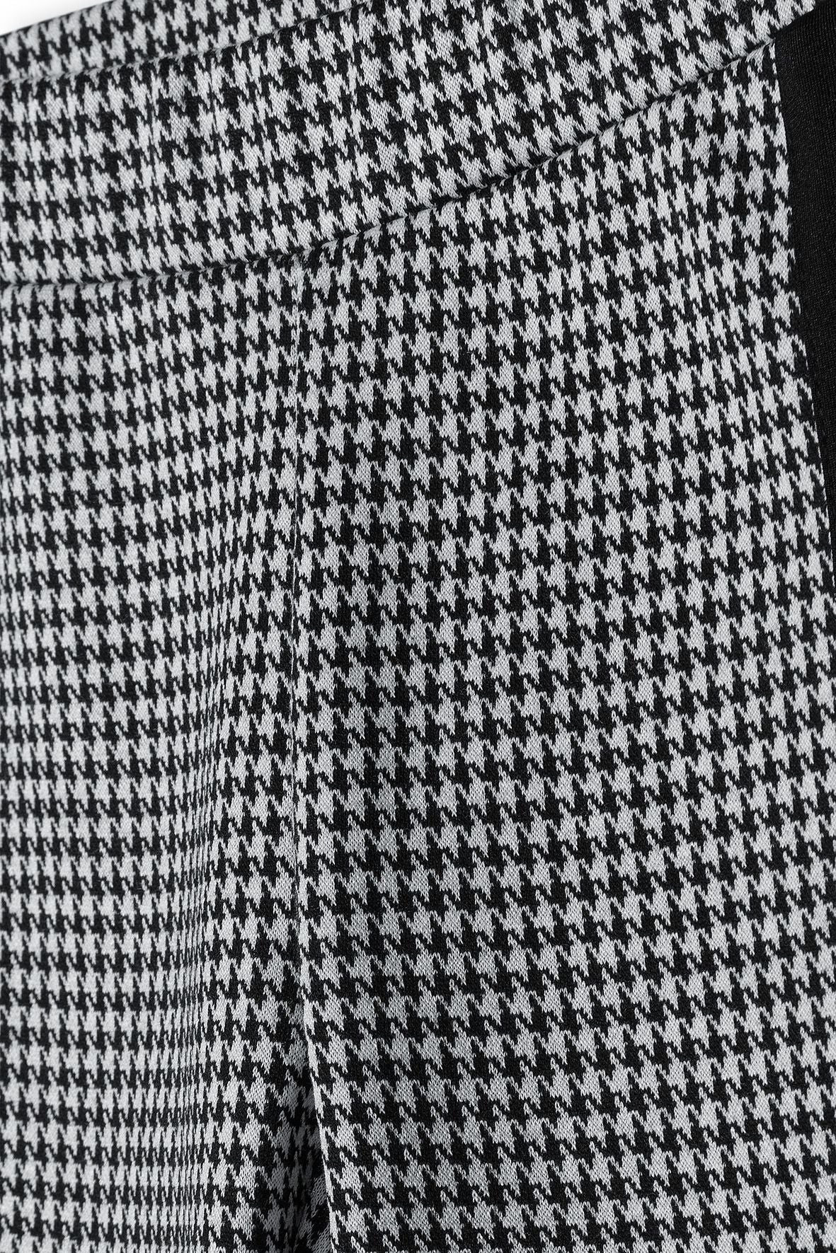 Leggings Dogtooth Pattern, Black White Side Panel - 4