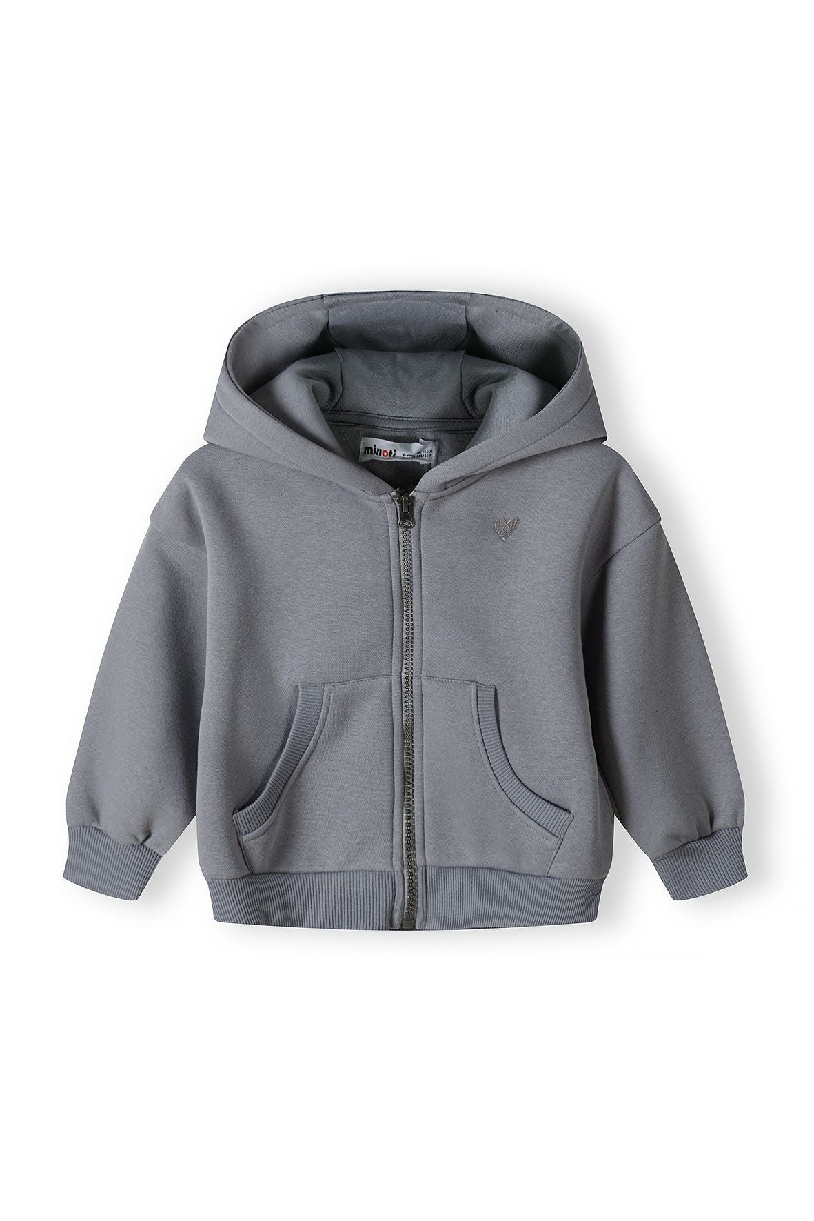 Zip-Up Hoodie, Grey, Fleece - 2
