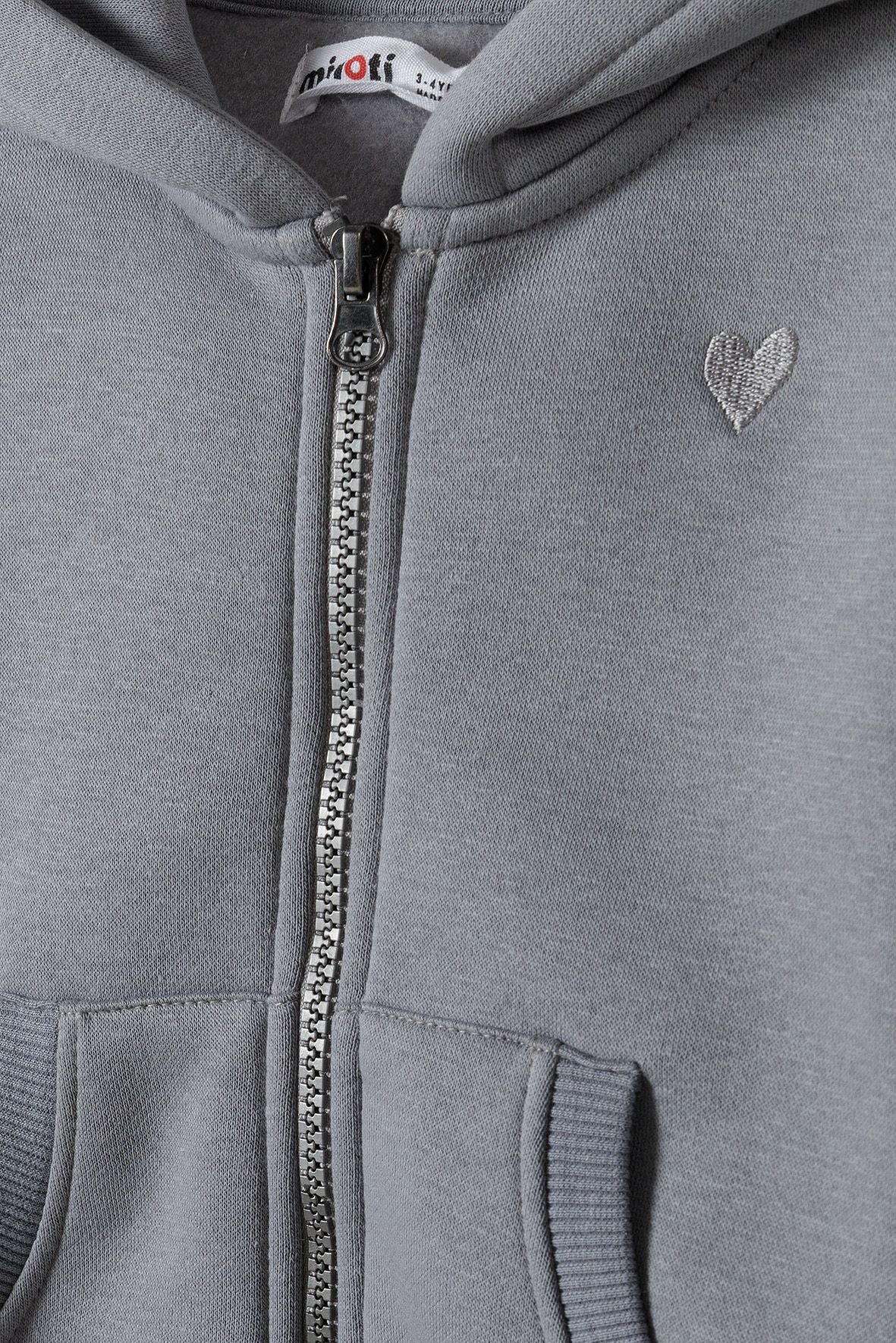 Zip-Up Hoodie, Grey, Fleece - 4