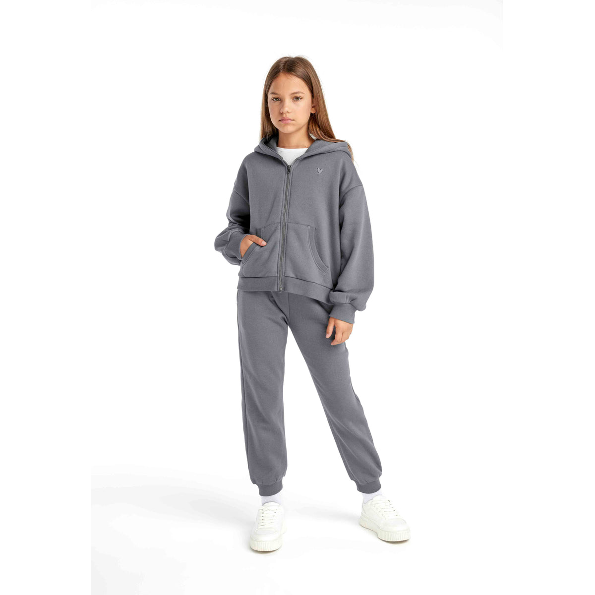 Girls' joggers in grey — complete product view for square Shop card