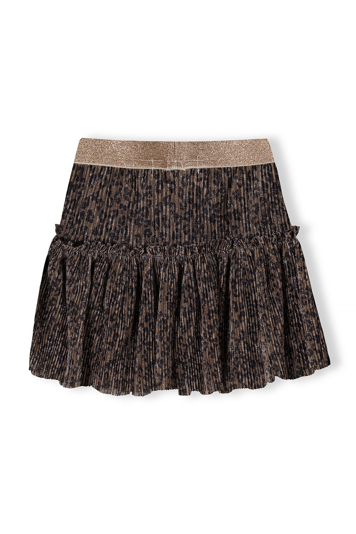 Sparkle Pleated Party Skirt, Brown, Metallic - 3