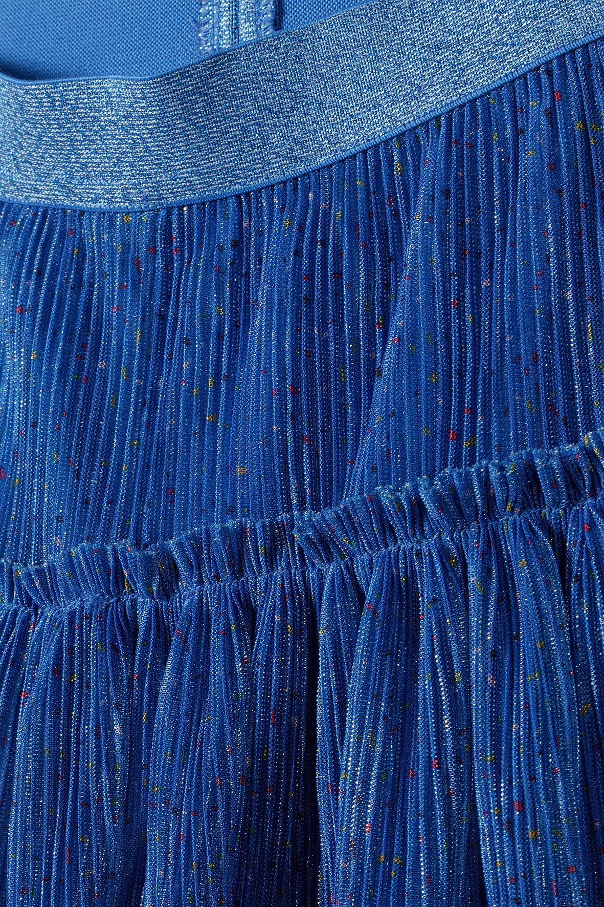 Pleated Sparkle Skirt, Blue, Tiered - 3