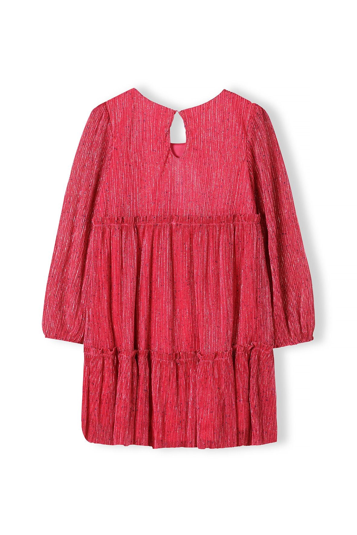 Pleated Party Dress, Pink Sparkle, Long Sleeve - 3