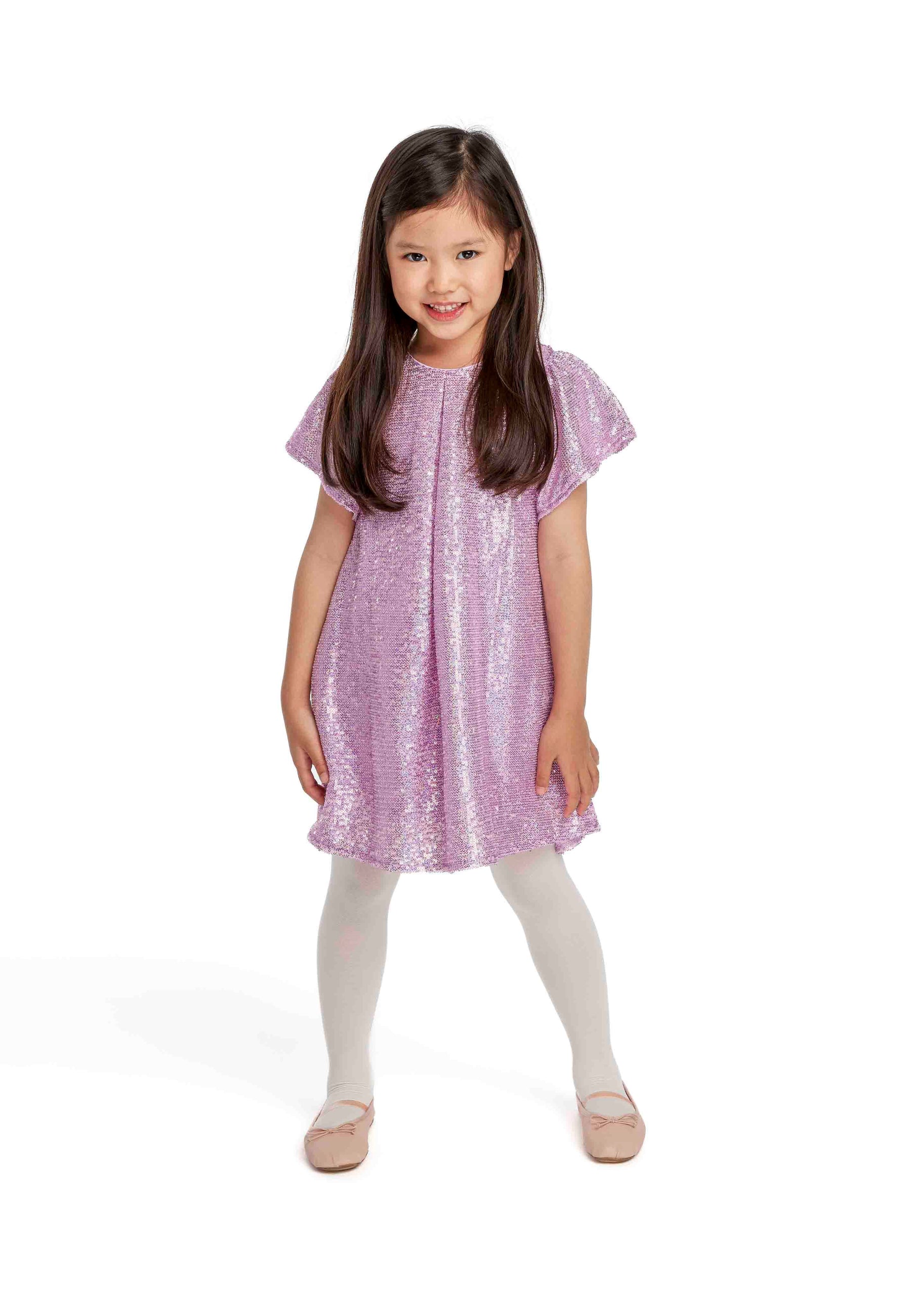 Sequin Party Dress, Pink, Short Sleeve - 1
