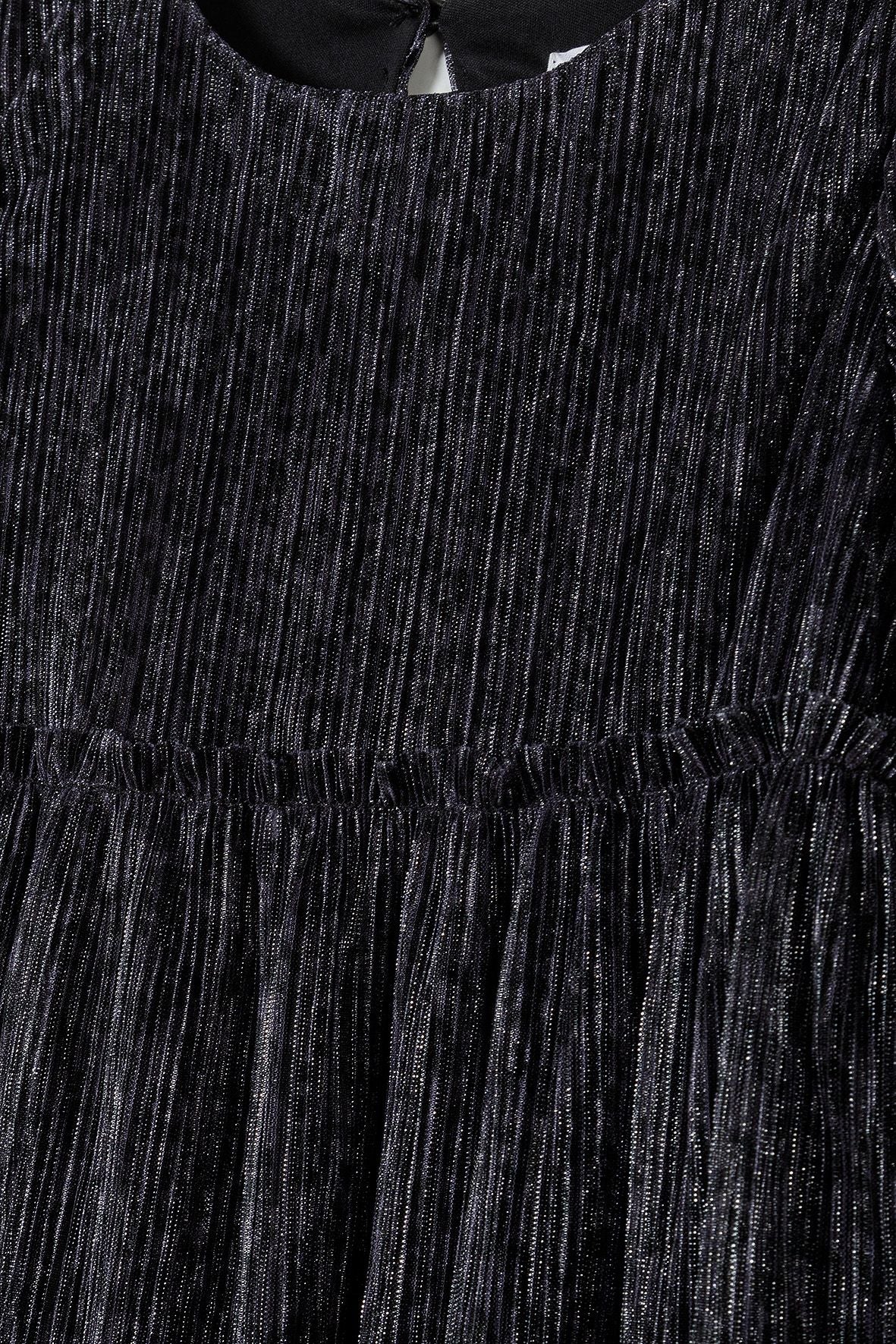 Sparkle Party Dress, Black, Long Sleeve - 4