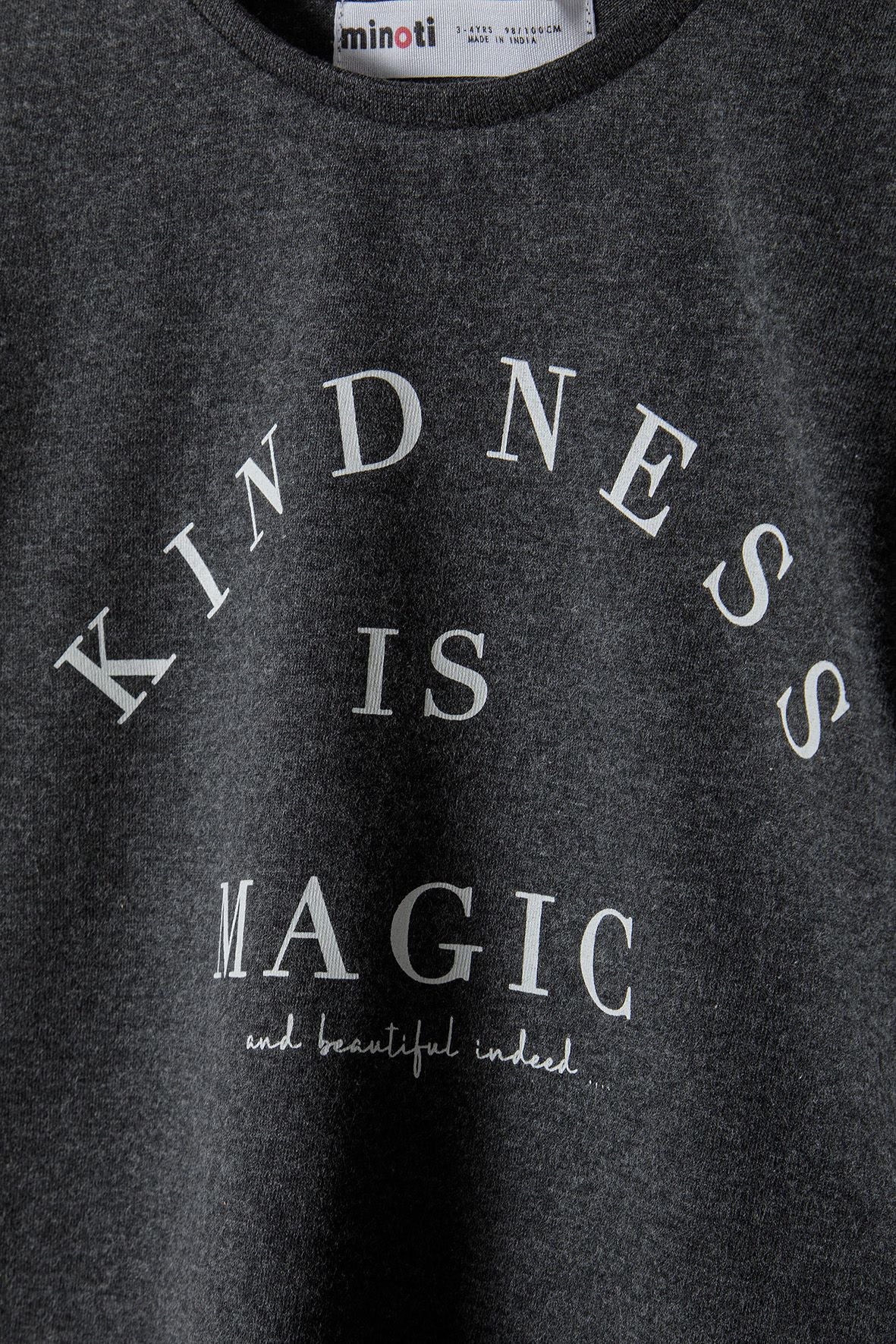 Long Sleeve T-Shirt Kindness Is Magic Grey - 3