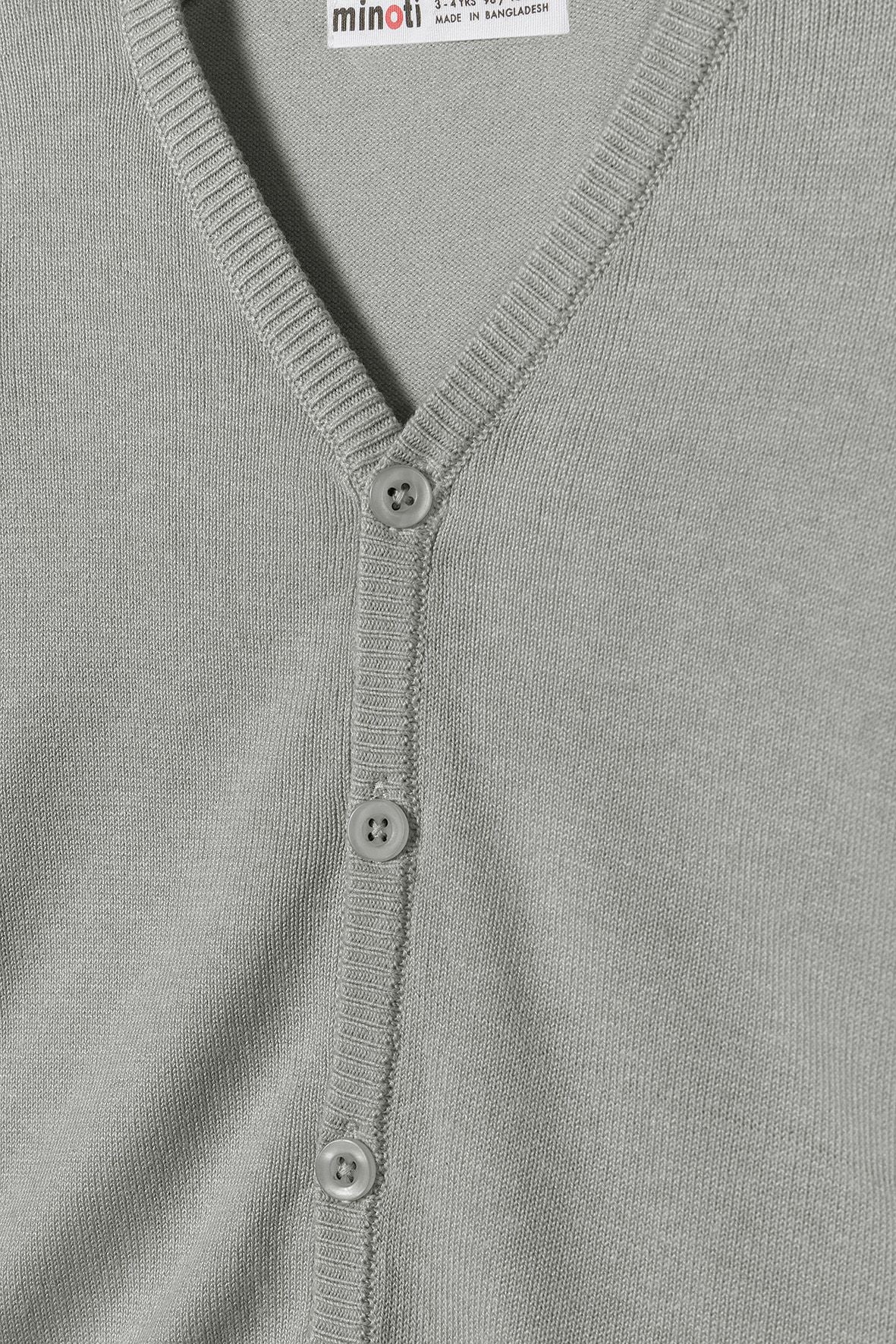 Knitted Cardigan, Grey, Button Front, Long Sleeve - 3