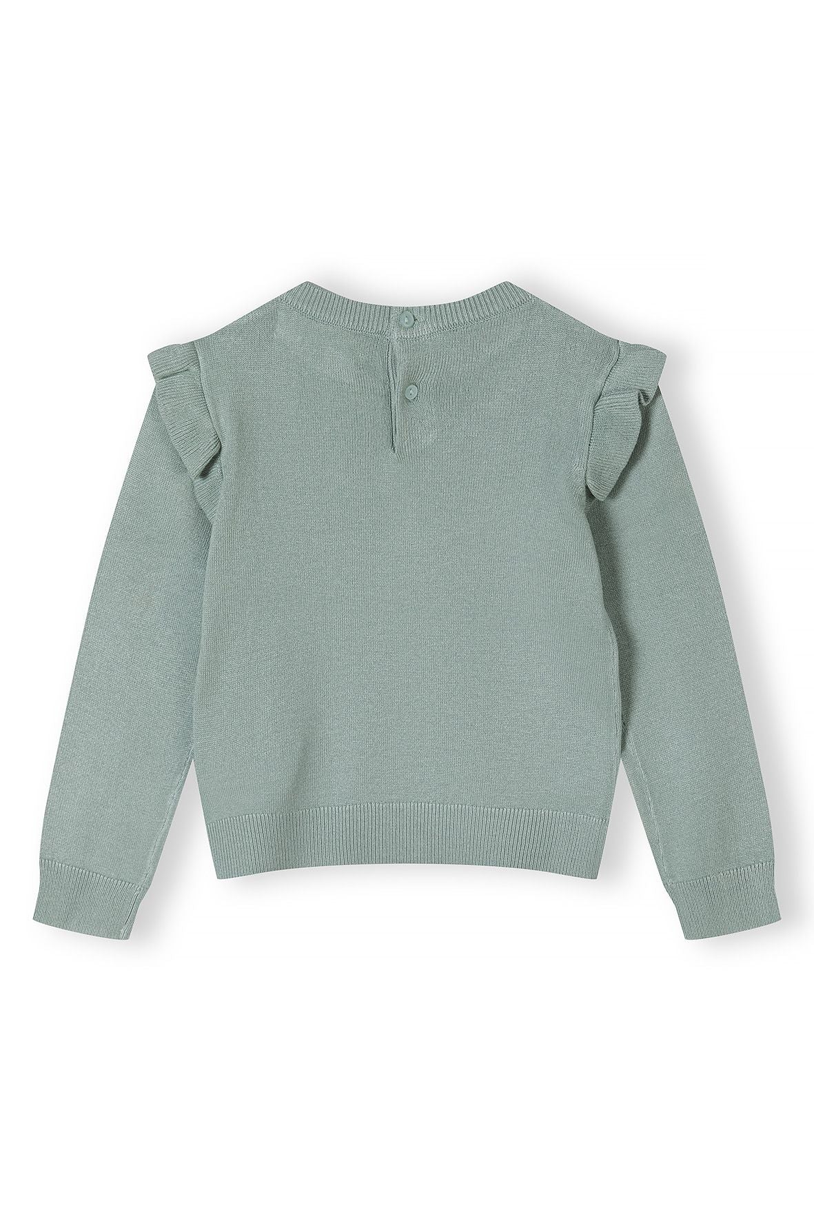 Frill Shoulder Knit Jumper, Mint Green - 3