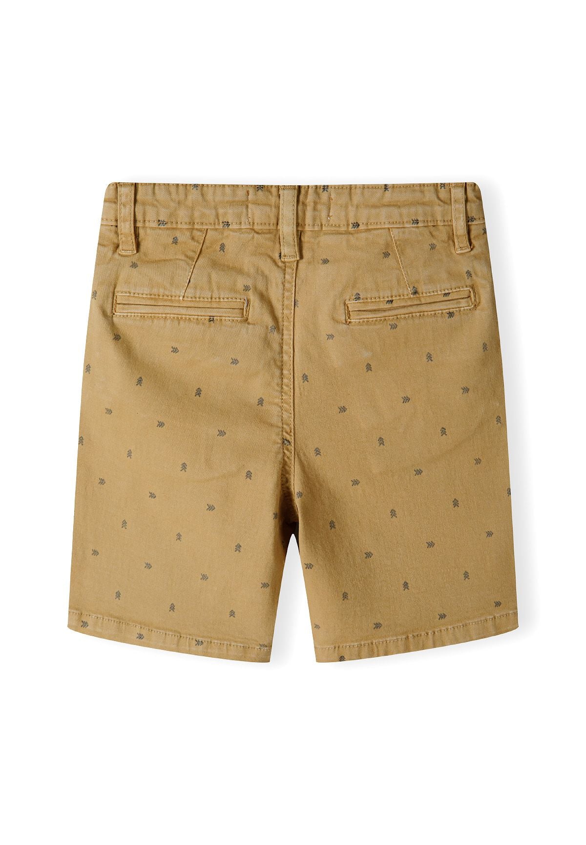 Chino Shorts, Beige, Arrow Print, Turn-Up Hems - 3