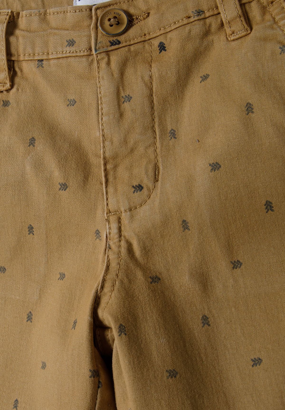 Chino Shorts, Beige, Arrow Print, Turn-Up Hems - 4