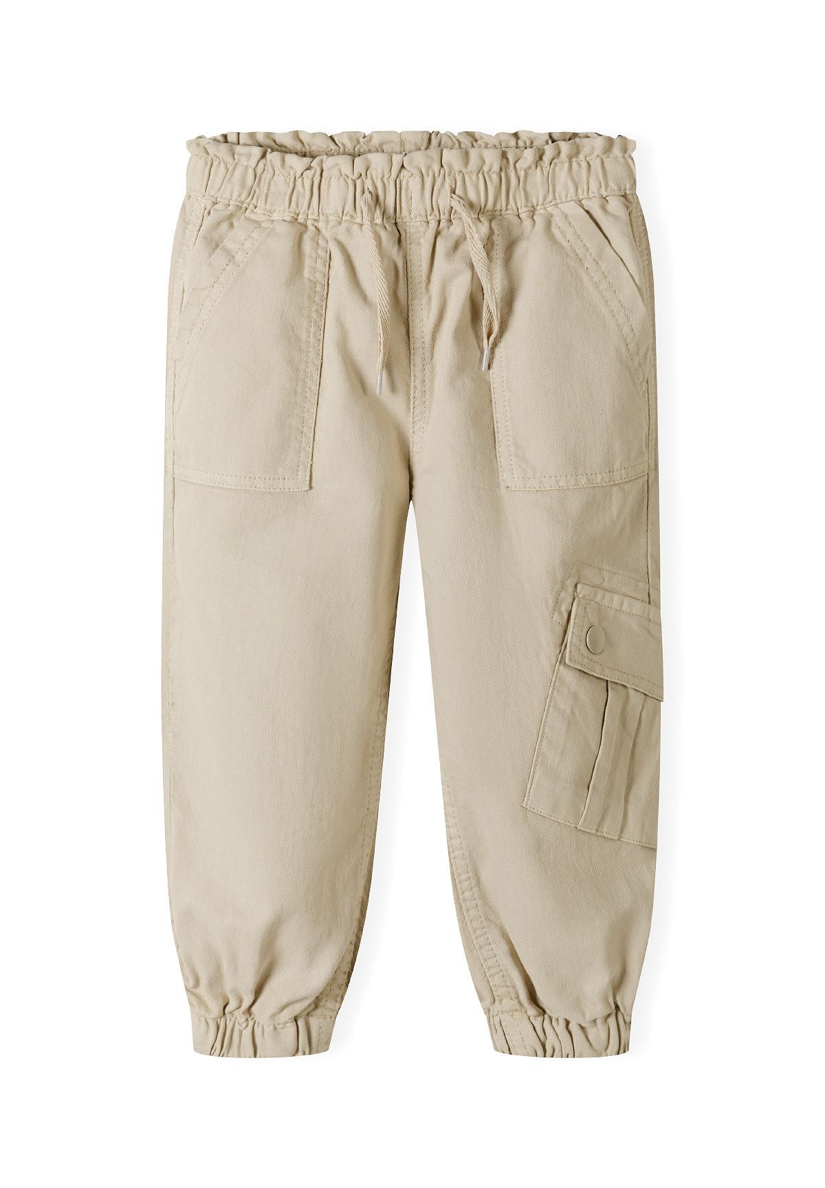 Cargo Trousers Paperbag Waist, Beige - 2