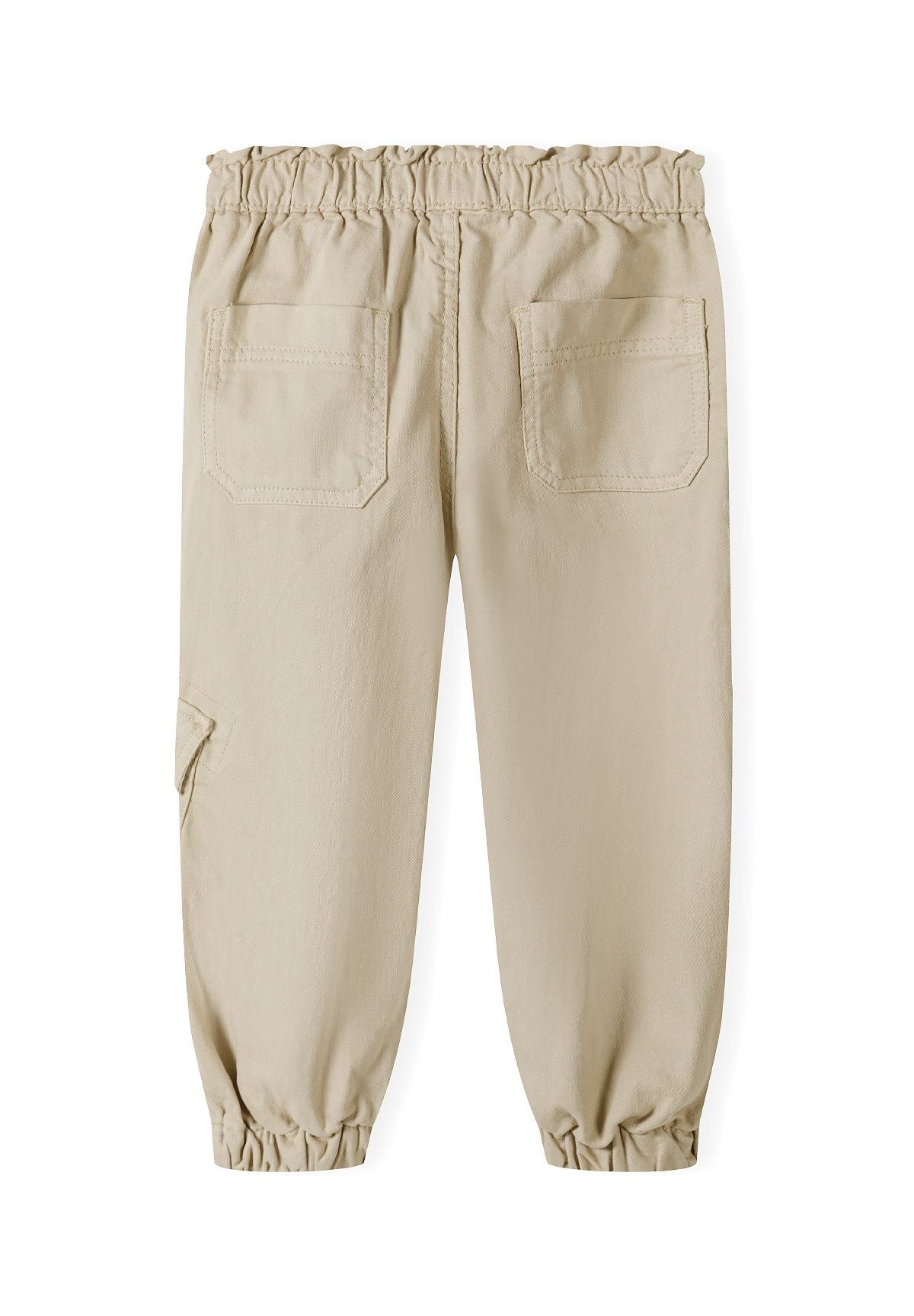 Cargo Trousers Paperbag Waist, Beige - 3
