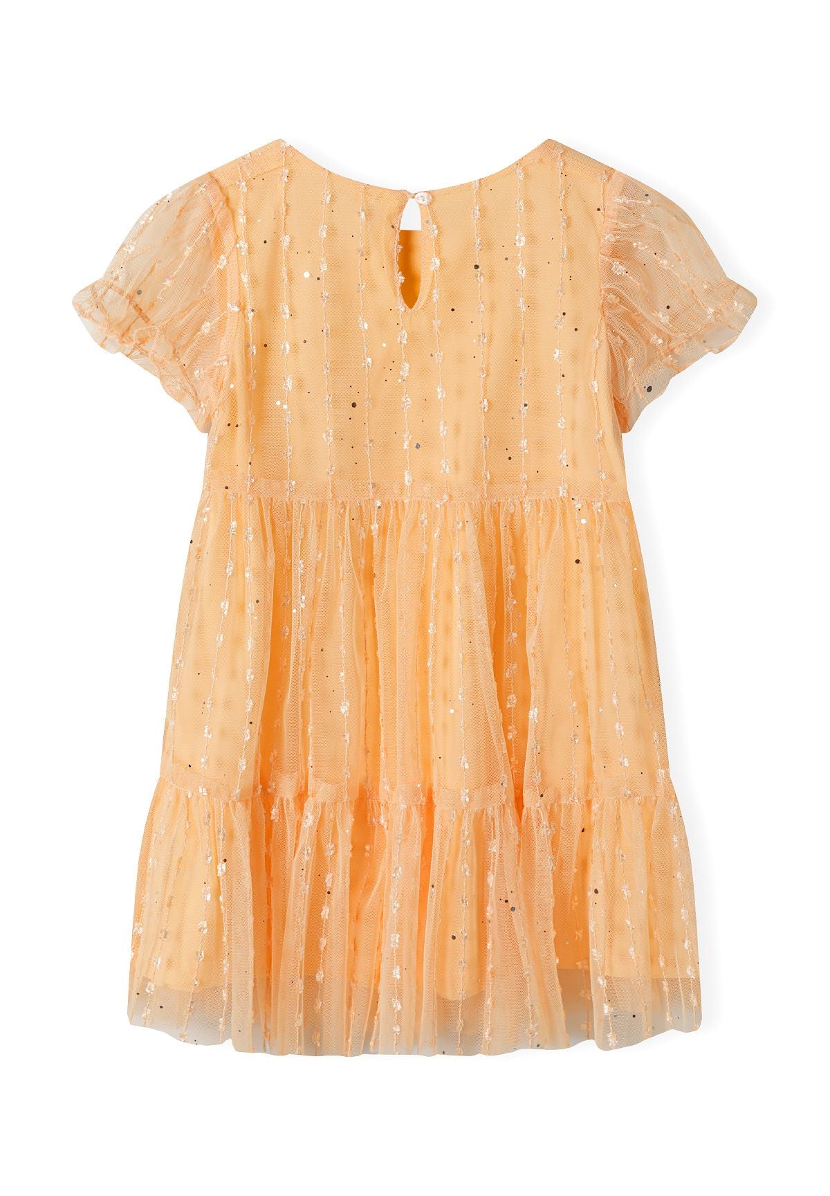 Sparkle Party Dress, Tiered Tulle, Orange - 3