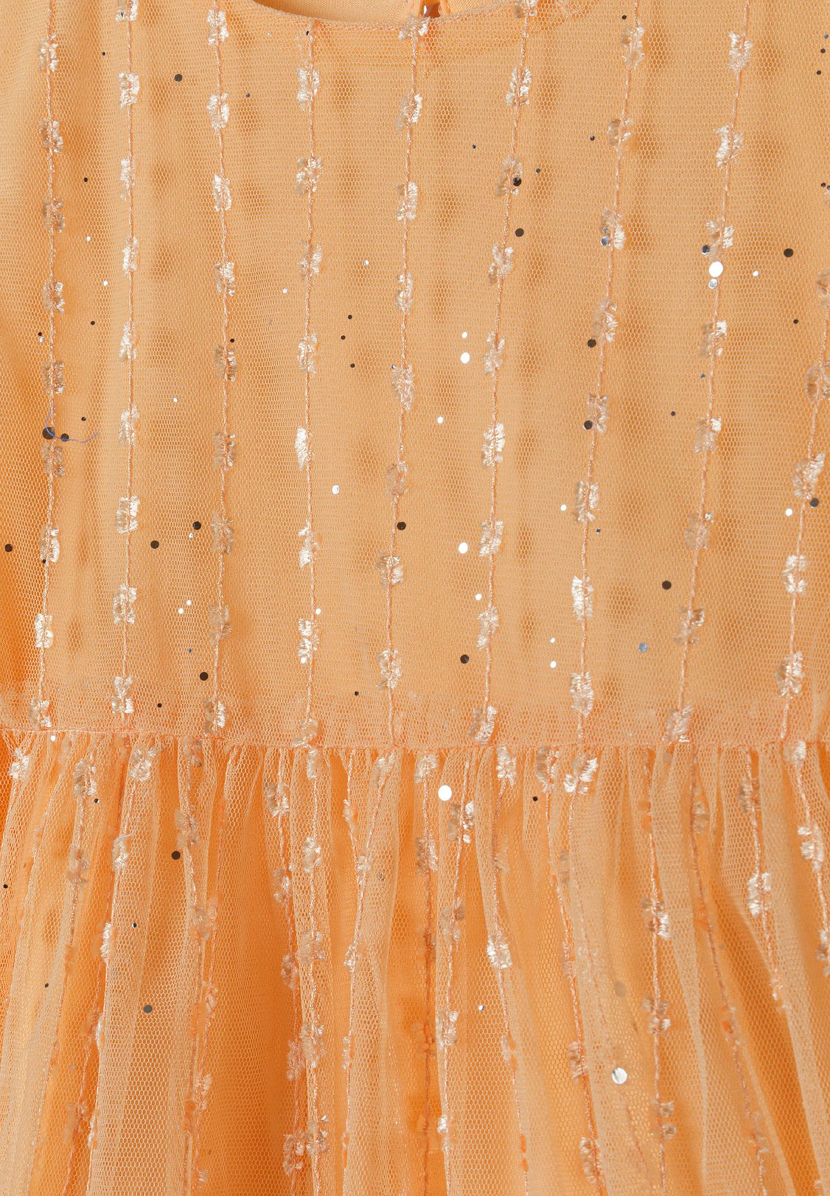 Sparkle Party Dress, Tiered Tulle, Orange - 4