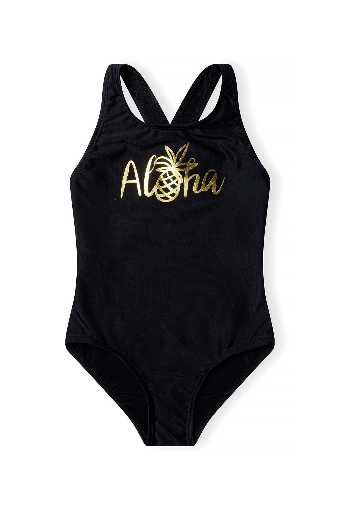 Swimsuit Aloha Pineapple Print Black - 1
