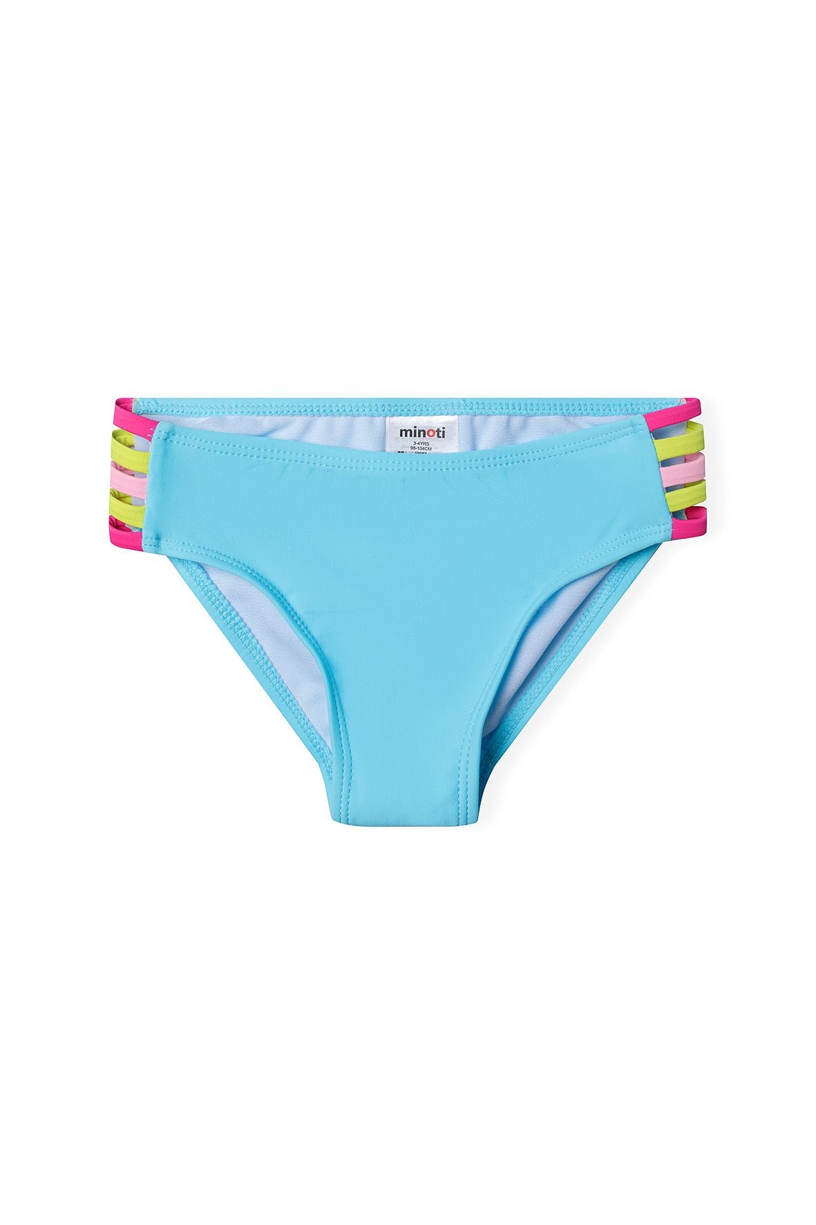 Cross-Back Bikini, Rainbow Straps, Turquoise - 5