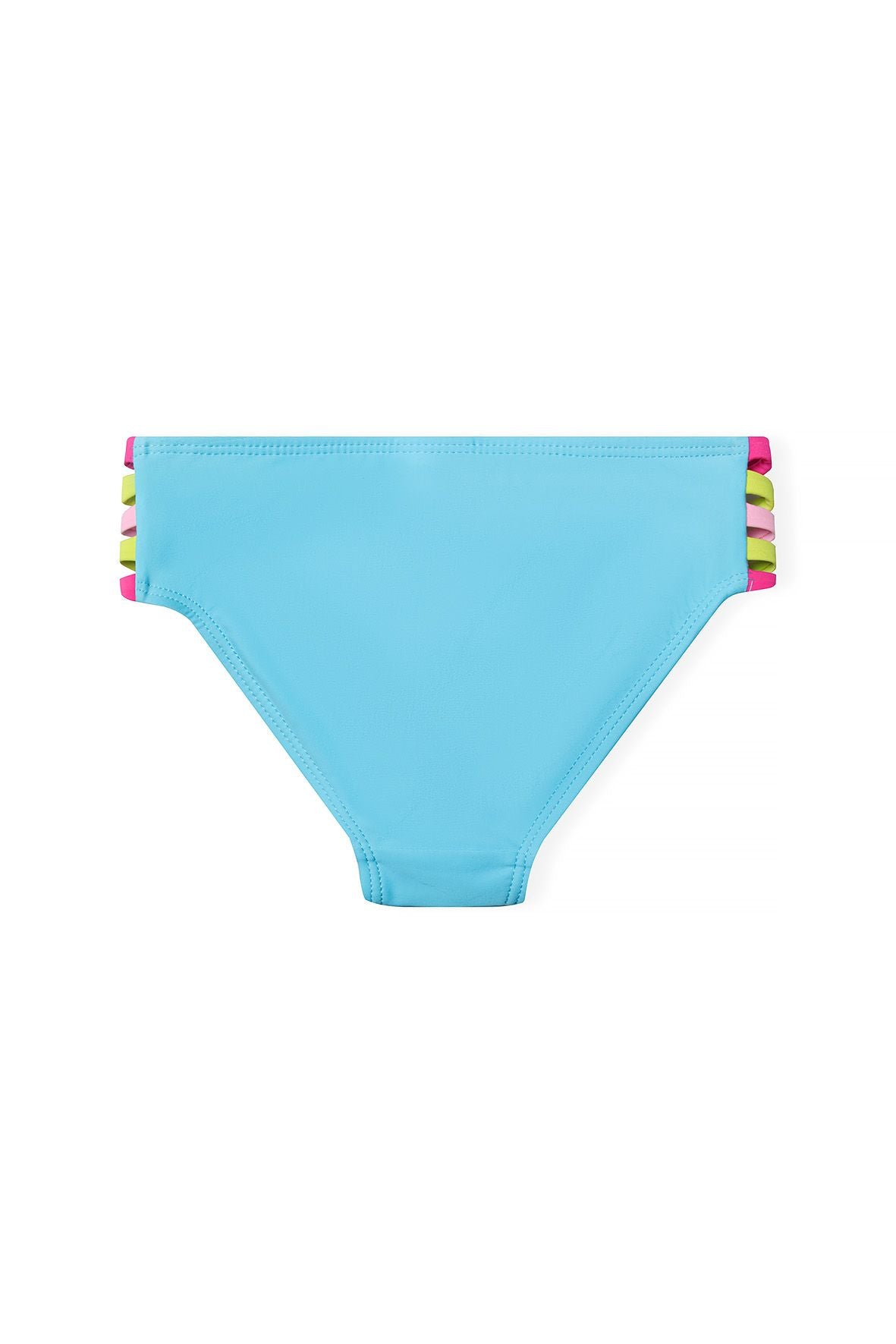 Cross-Back Bikini, Rainbow Straps, Turquoise - 6