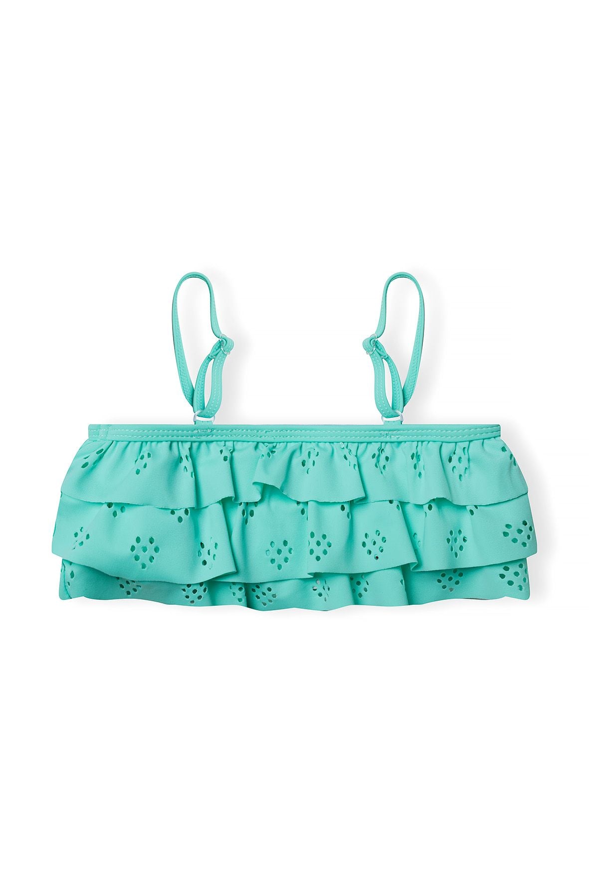 Bikini Two-Piece Eyelet Ruffle, Mint Green - 4