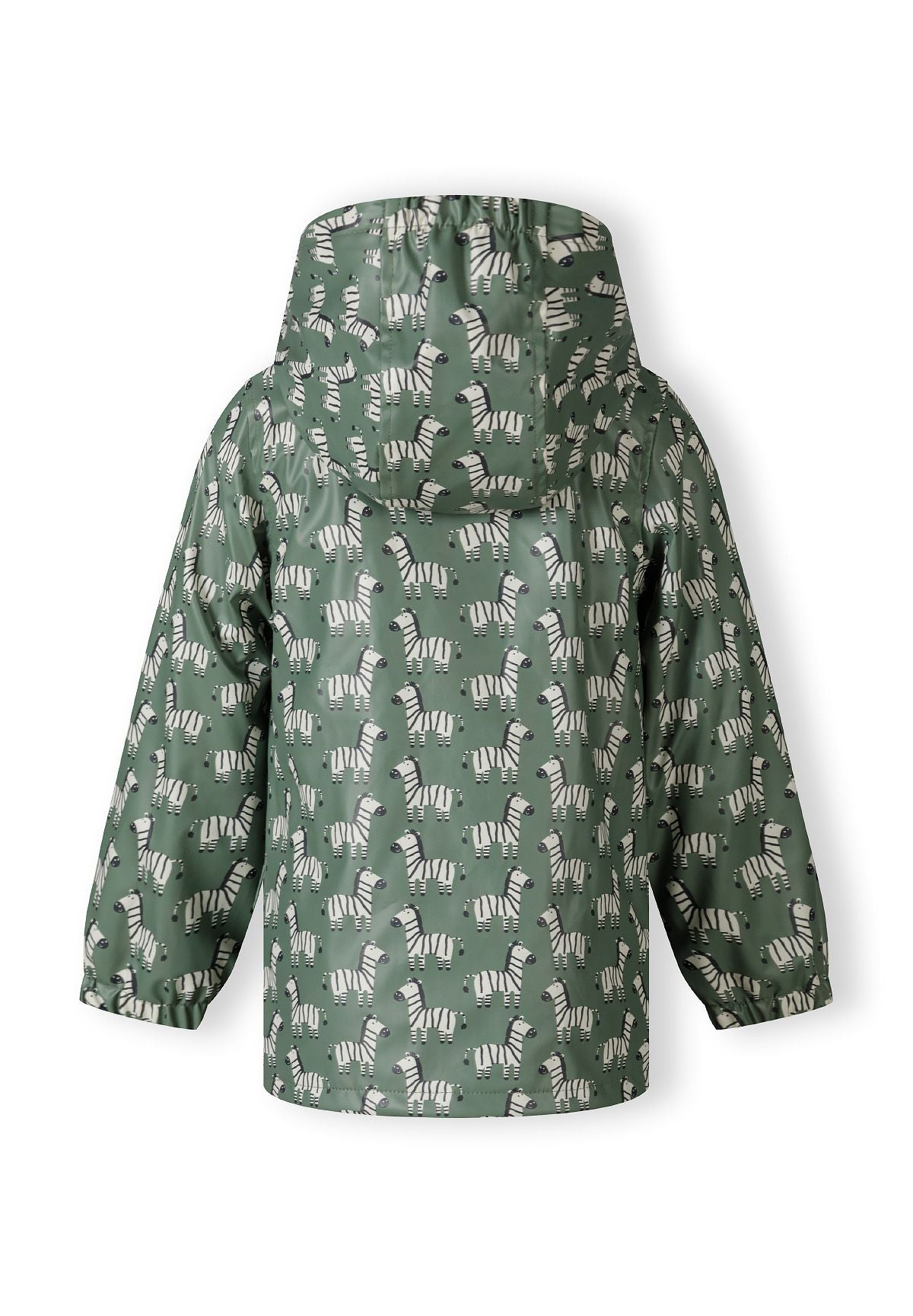 Rain Jacket Waterproof Hooded Zebra Print Khaki - 3