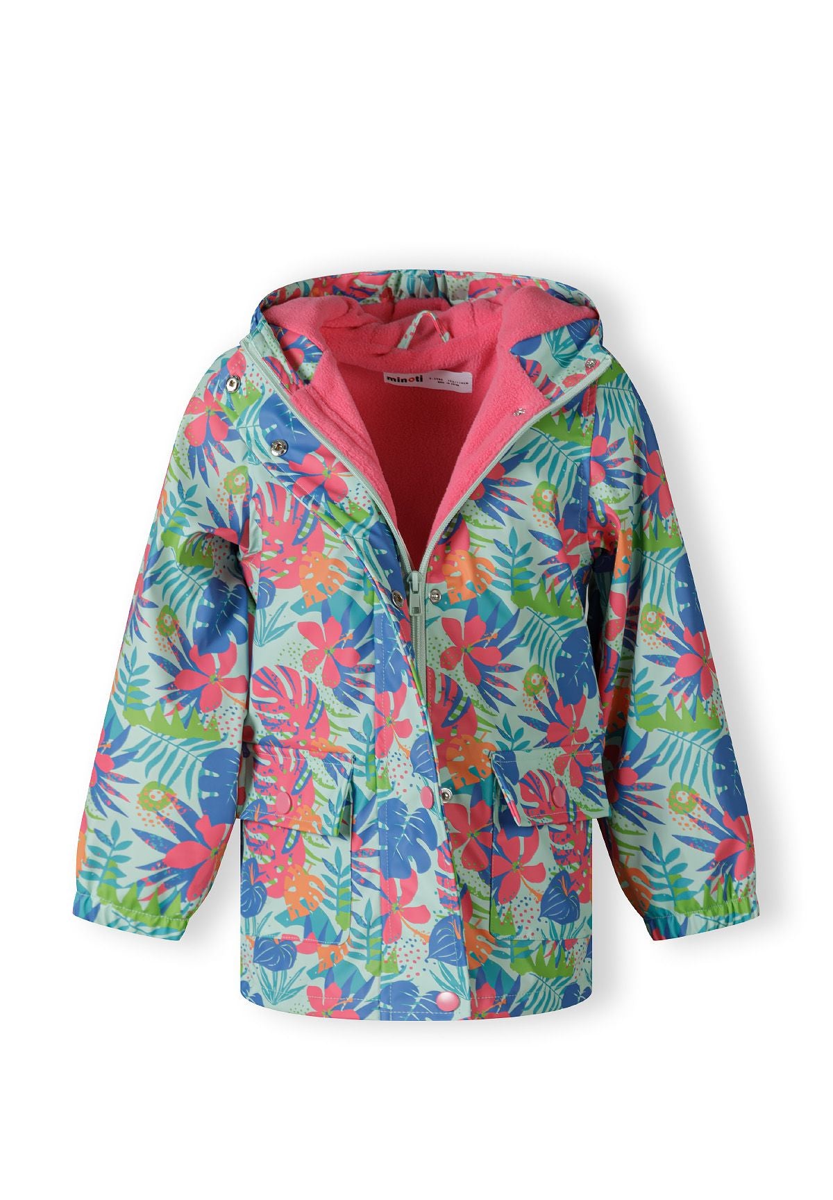 Tropical Print Rain Jacket, Hooded, Multicolour - 5