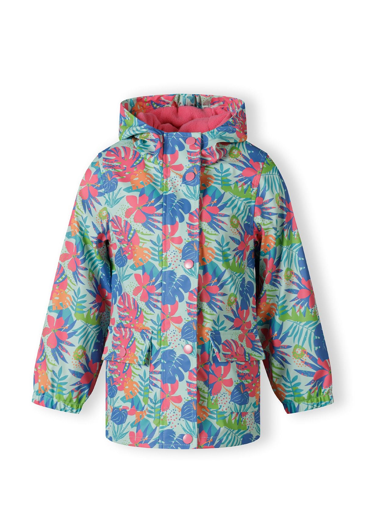 Tropical Print Rain Jacket, Hooded, Multicolour - 2