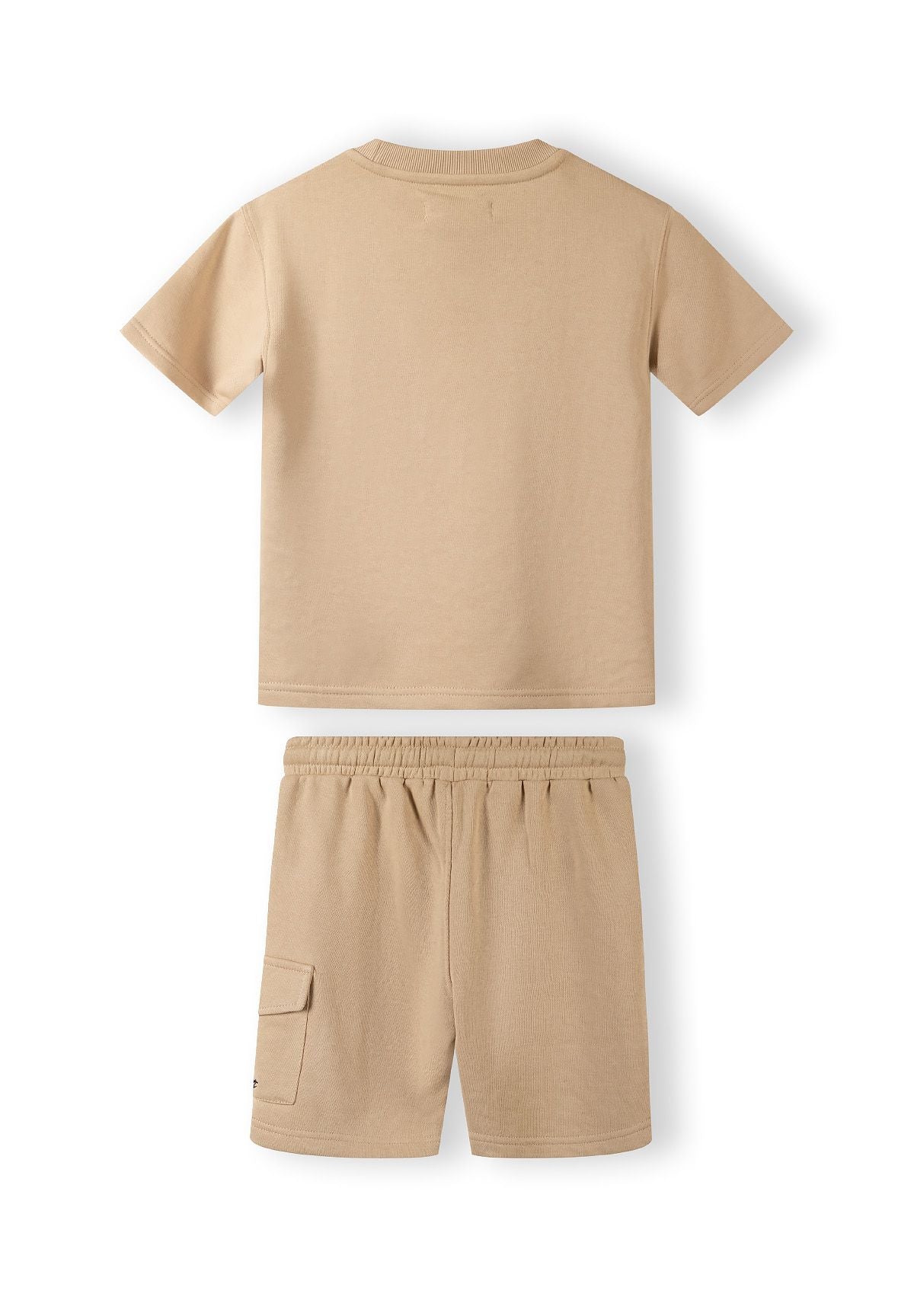 T-Shirt and Shorts Set, Beige, Chest Pocket - 3
