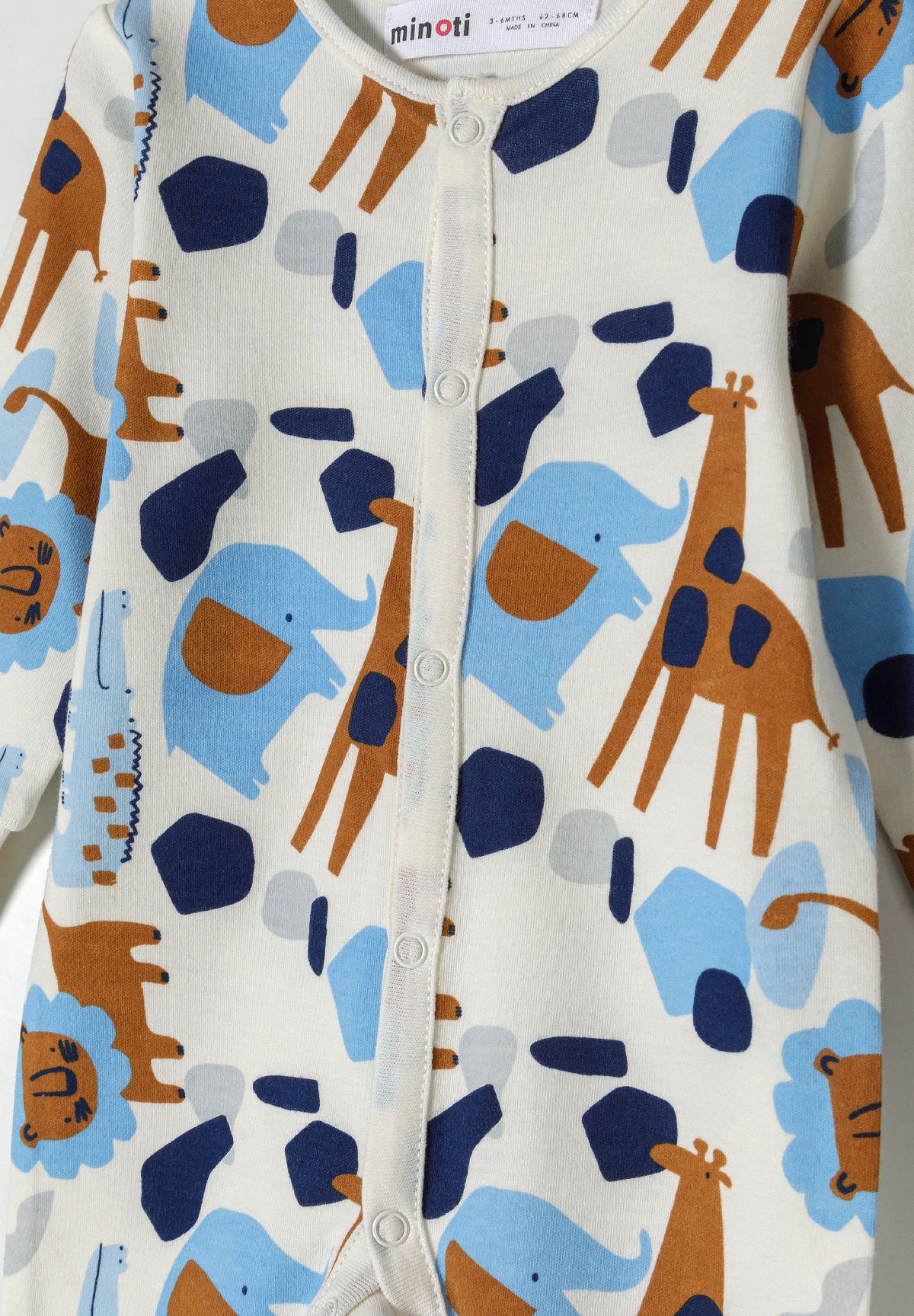 Sleepsuits 4-Pack, Animal & Stripe Print, Blue - 9