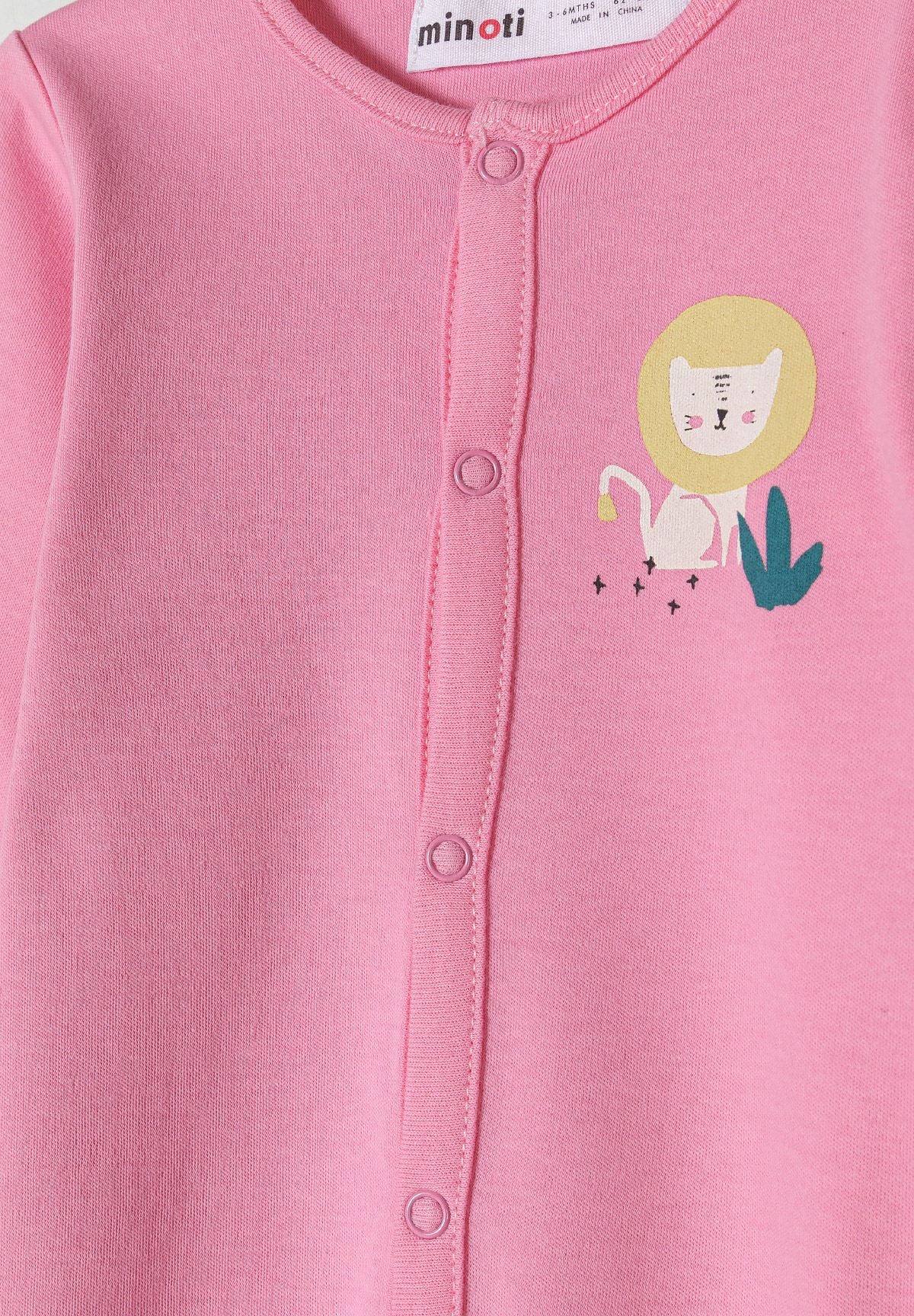 Sleepsuits 4-Pack, Jungle Animals, Pink Mint - 9