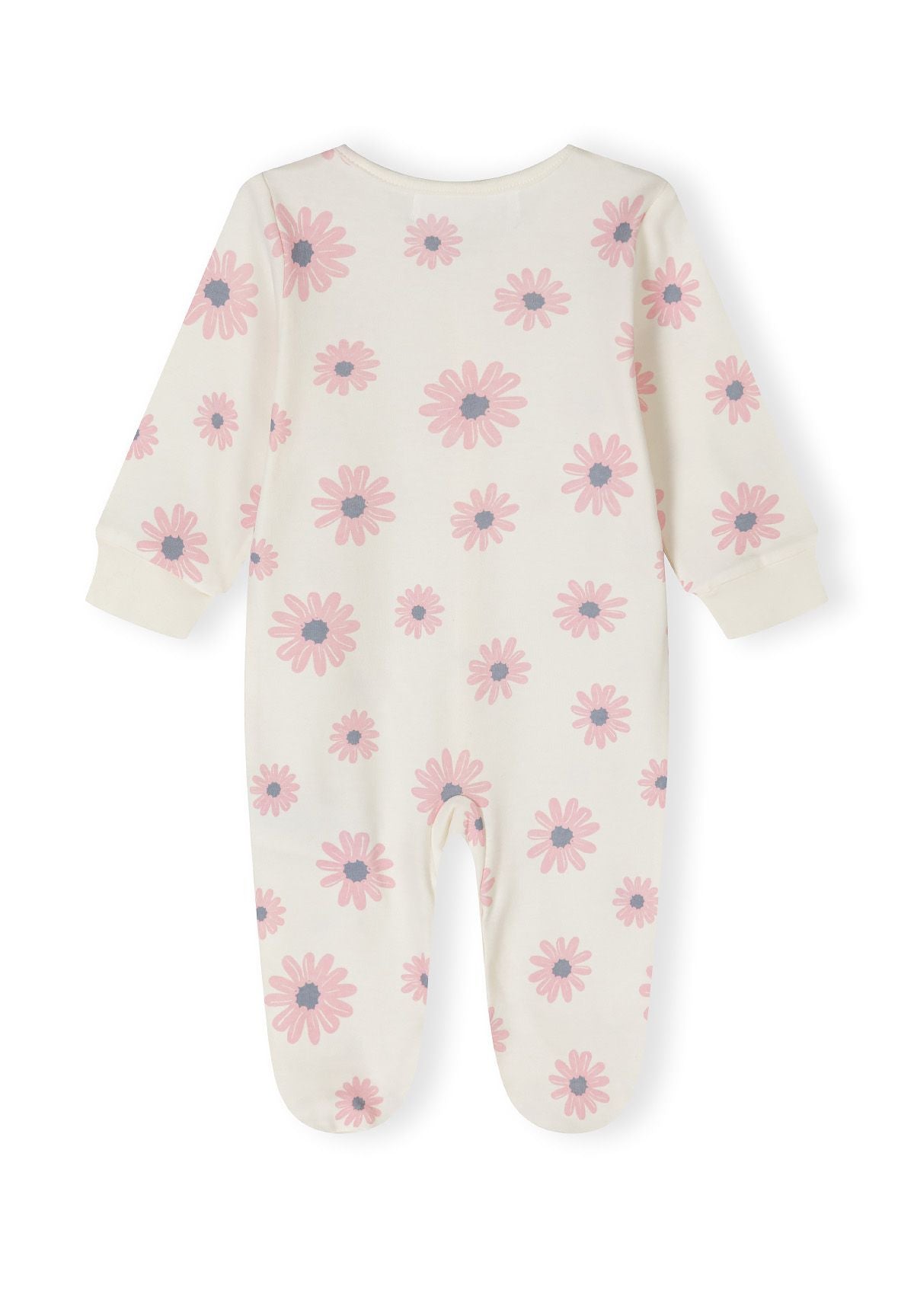 Pink and cream sleepsuits, floral back.
