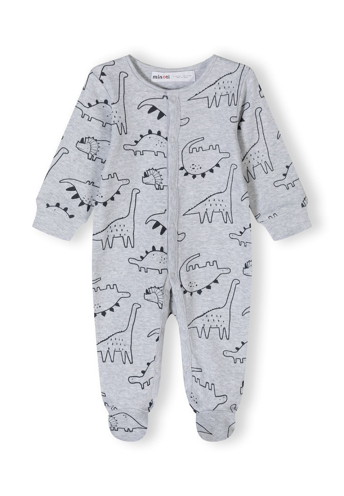 Grey marl and mint sleepsuits, grey front.