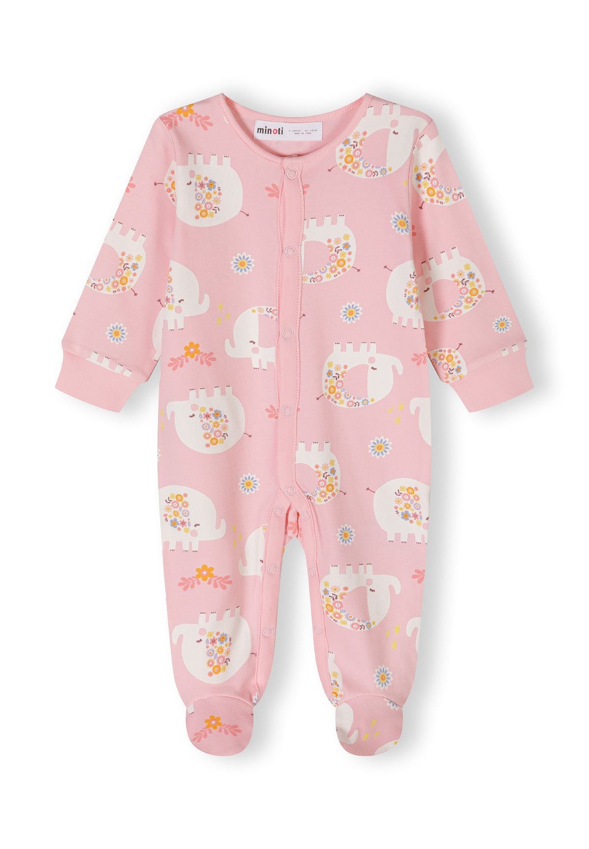 Blue and pink sleepsuits, pink front.