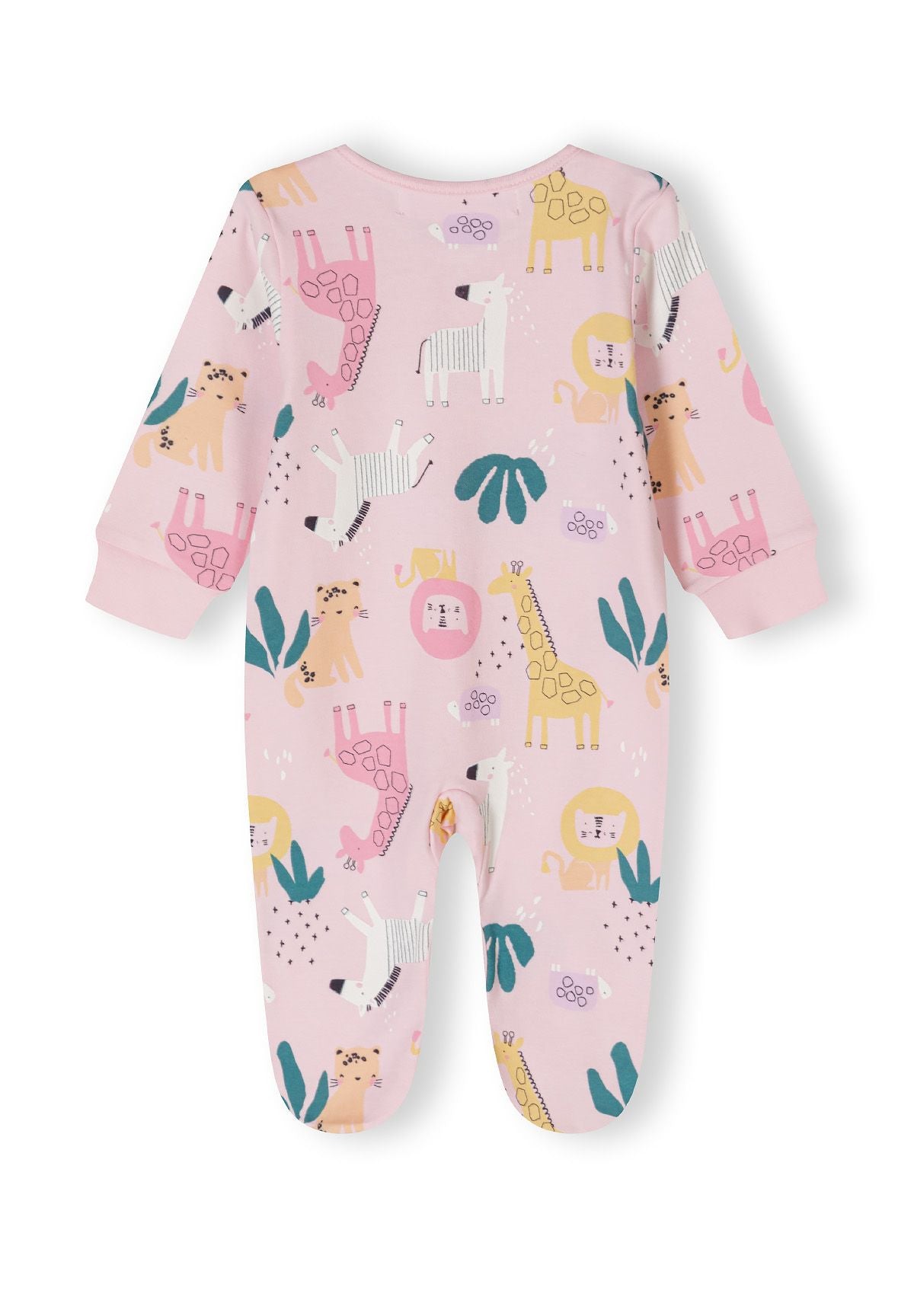 Mint and pink sleepsuits, pink back.