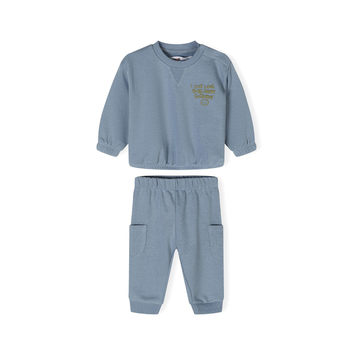 Boys' sweatshirt and joggers set in blue-grey — complete product view for square Shop card