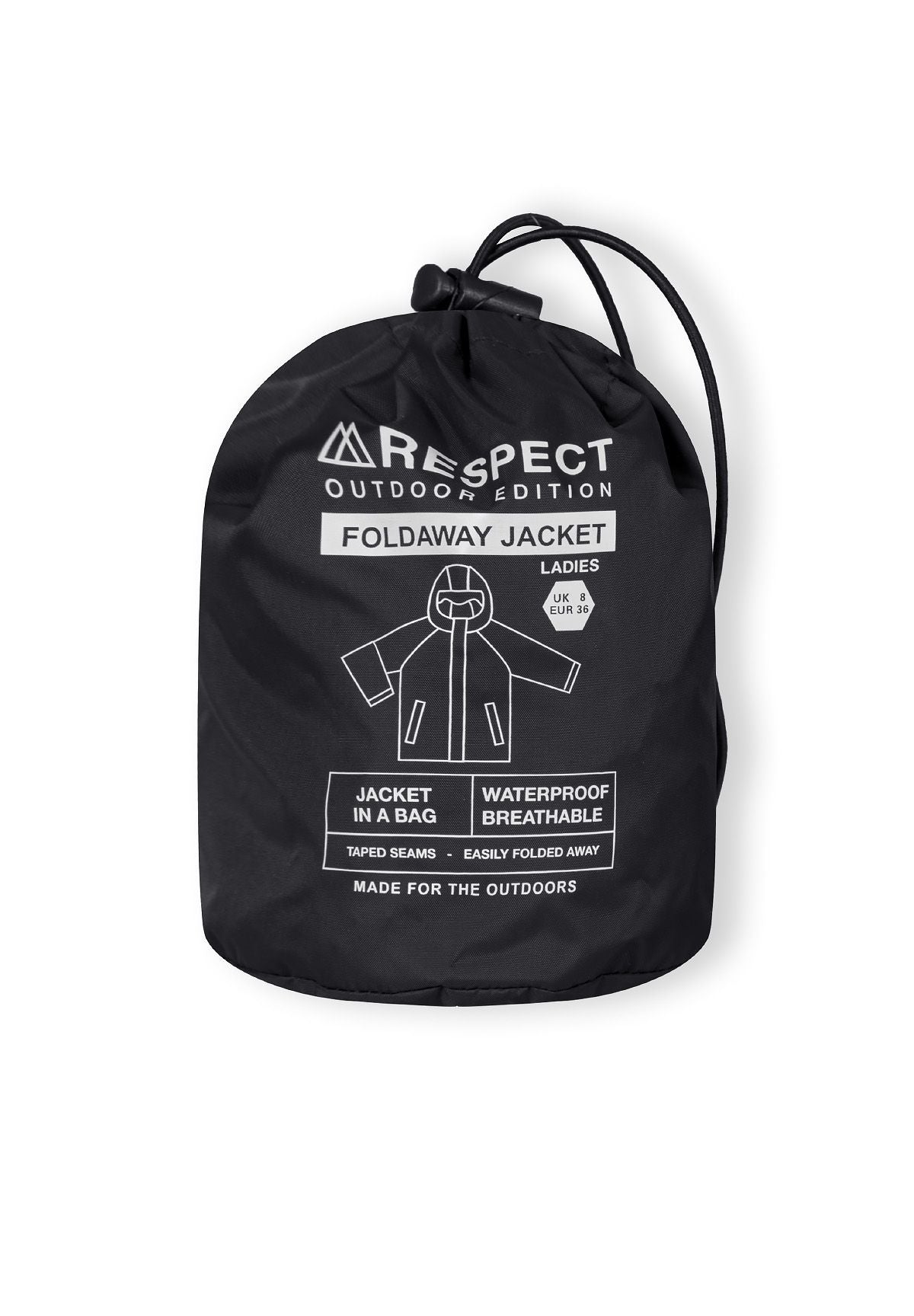 Packaway Waterproof Jacket, Hidden Hood, Black - 10