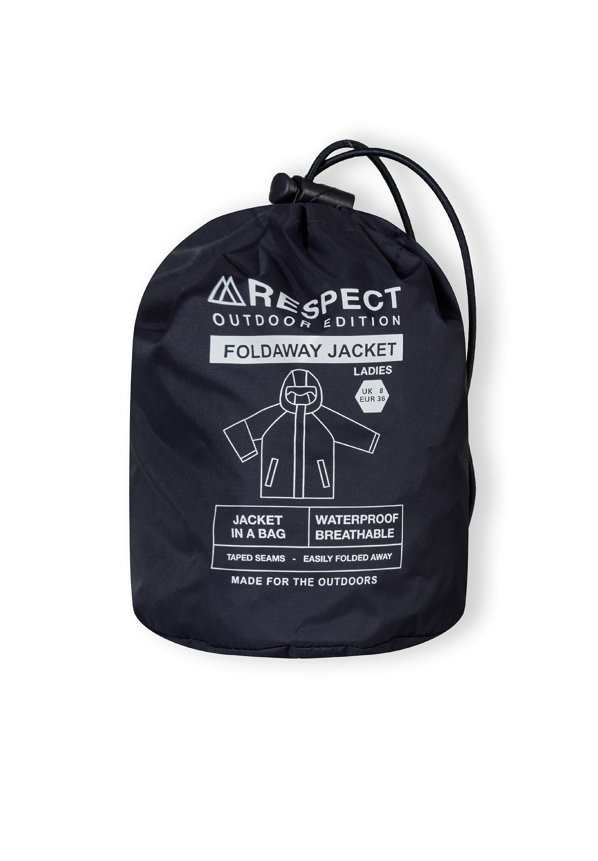 Packaway Waterproof Jacket, Navy, Hooded - 10