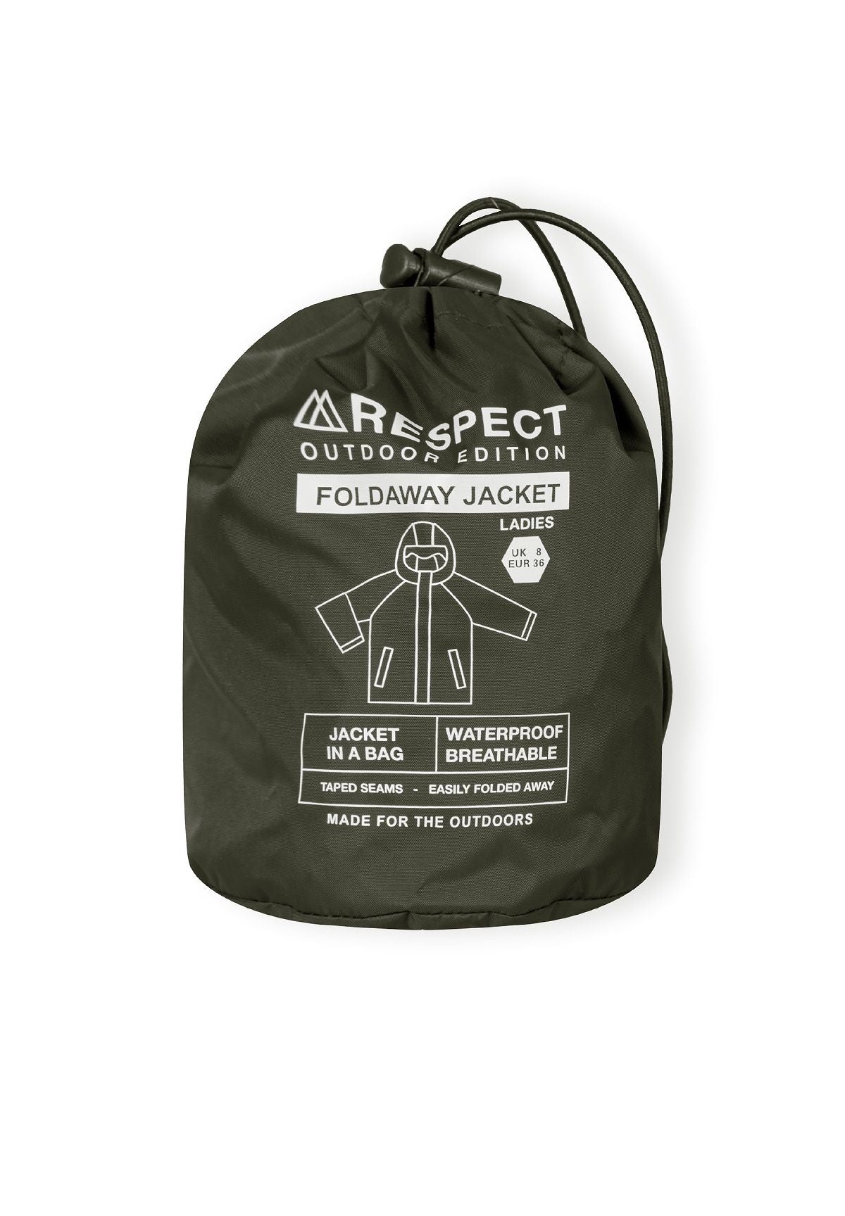 Packaway Waterproof Jacket, Hooded, Khaki - 10