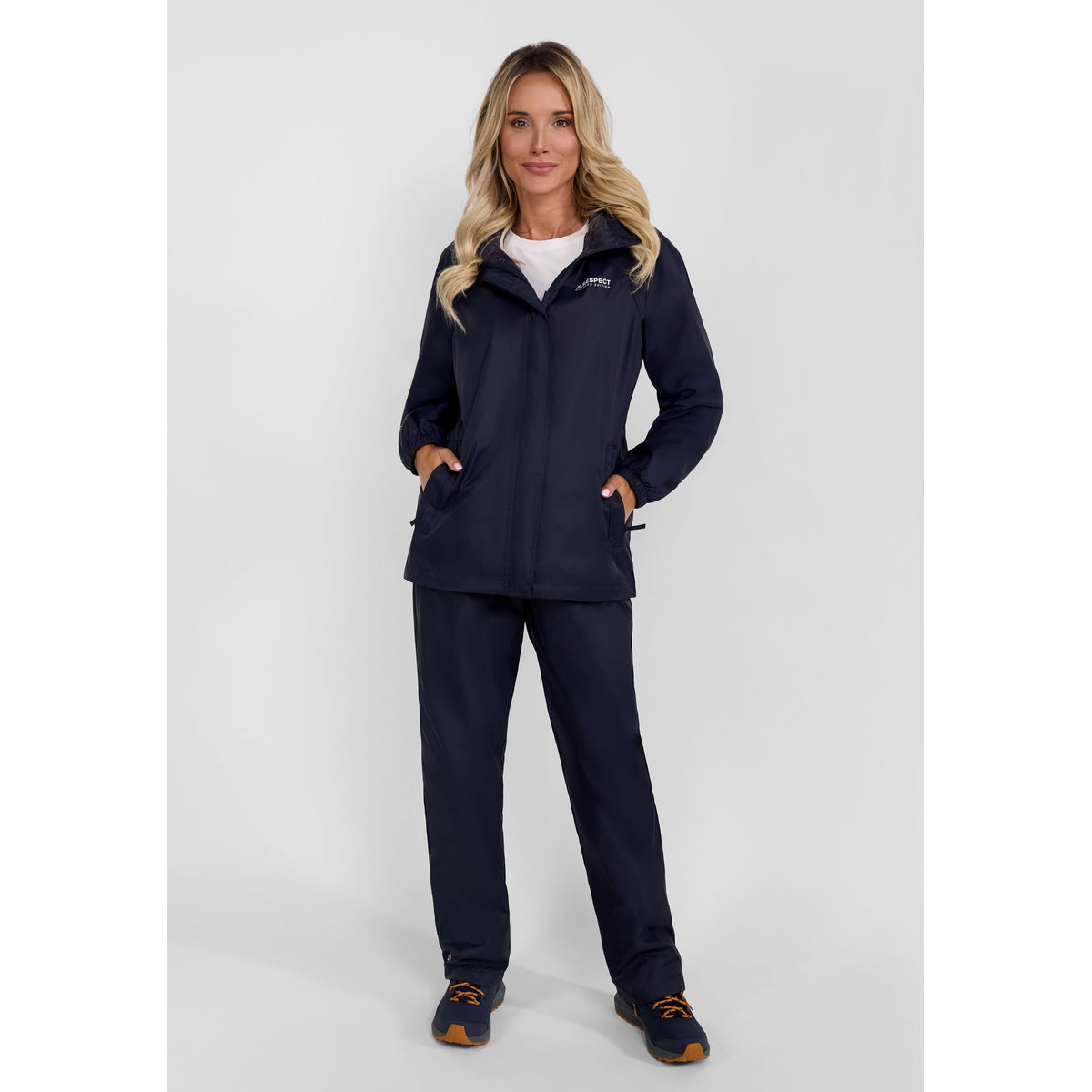 Women's packaway overtrousers in navy — complete product view for square Shop card