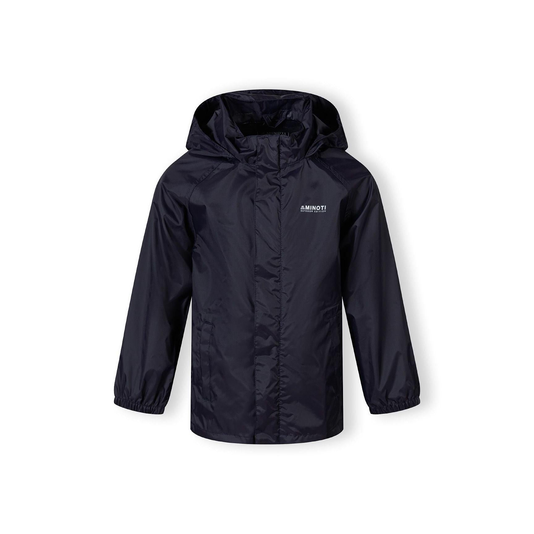 Interior detail view showing navy lining with internal pocket and zip details of the packaway waterproof jacket